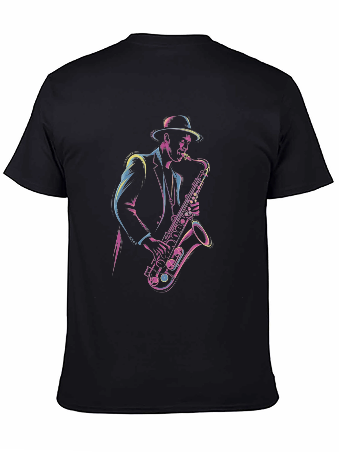 Saxophone Player Graphic Tee - Cool Jazz Shirt