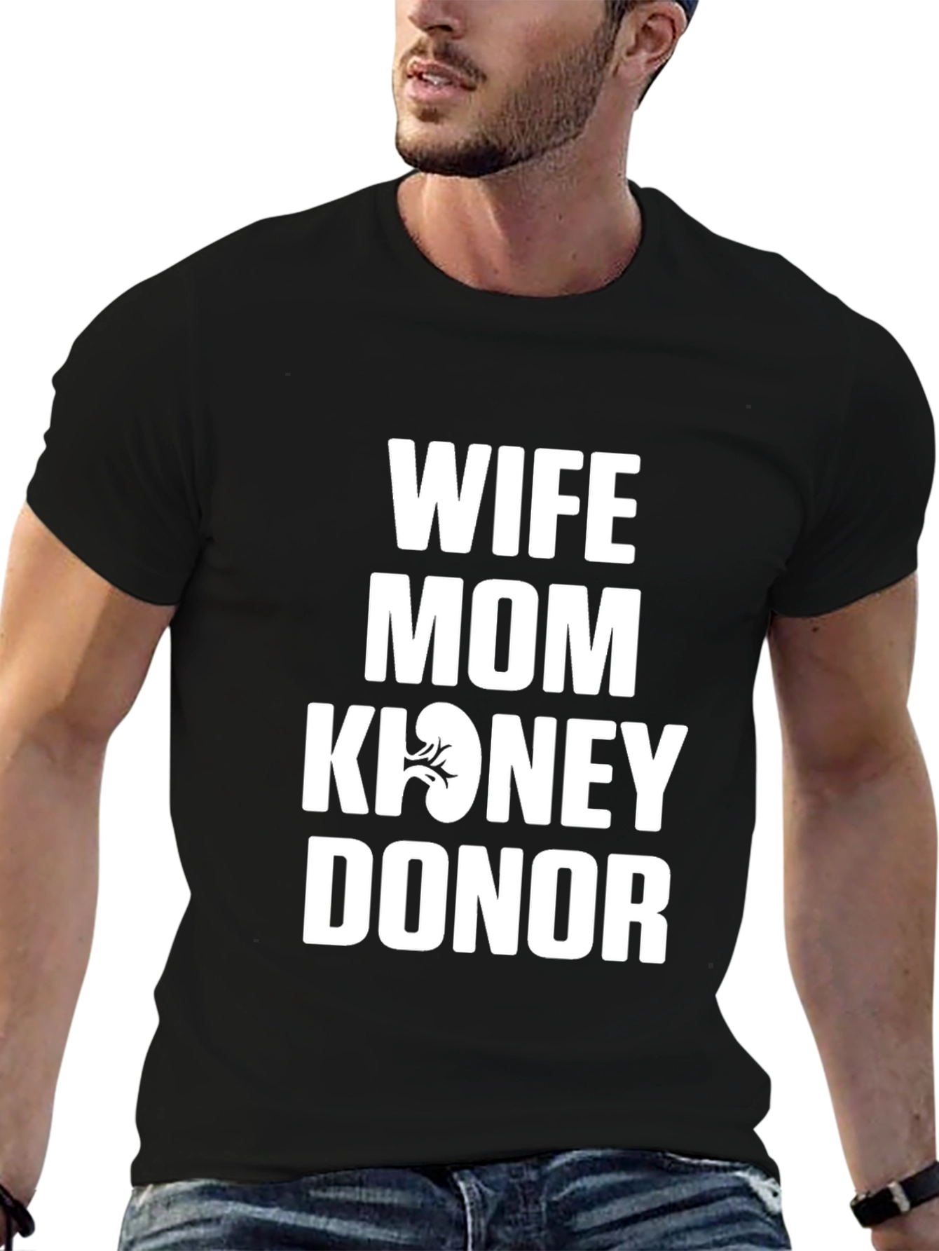 Wife Mom Kidney Donor Graphic Tee - Black