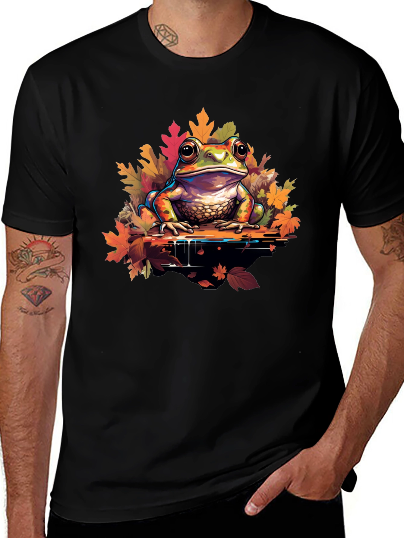 Frog on Leaves Graphic Tee