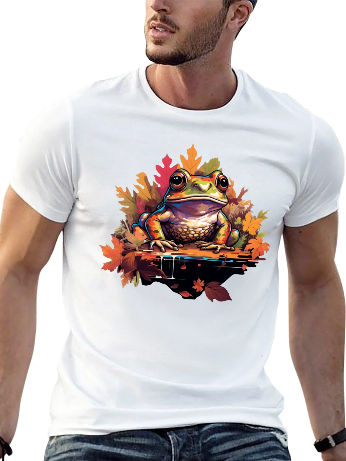 Frog on Leaves Graphic Tee