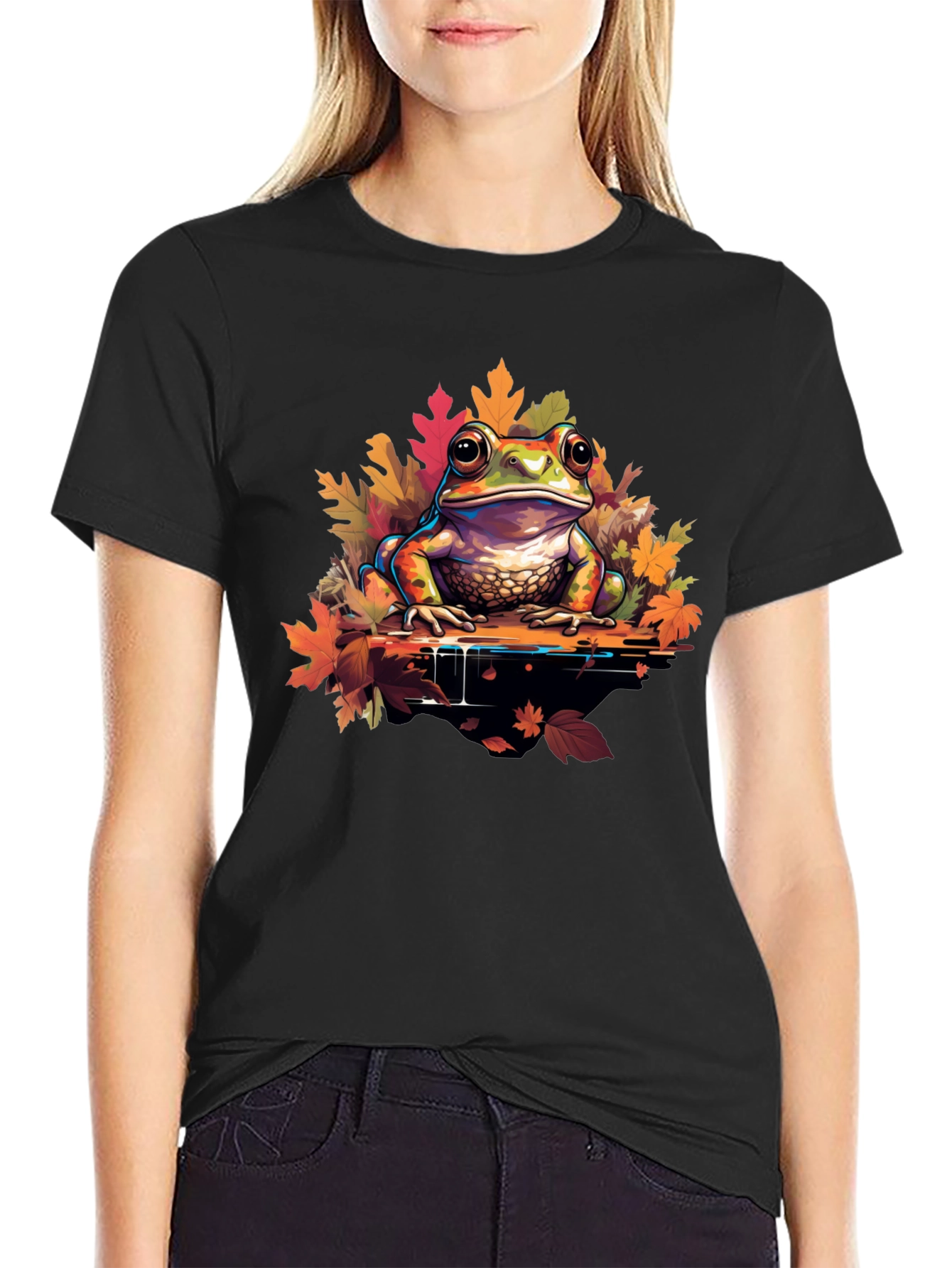 Frog on Leaves Graphic Tee