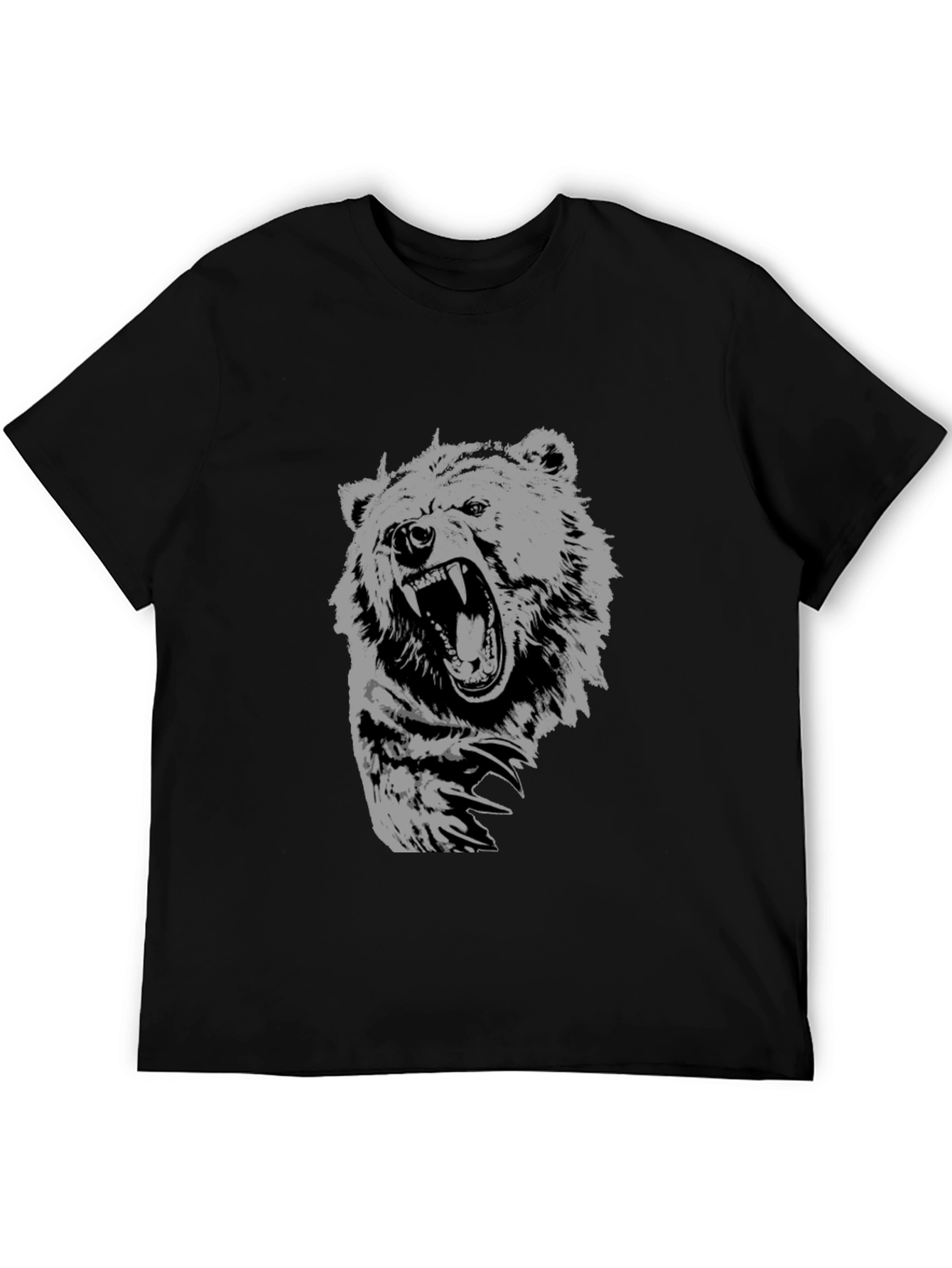 Mens Black Bear Graphic T-Shirt