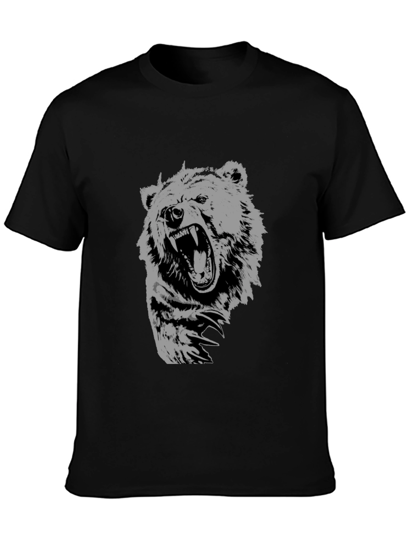 Mens Black Bear Graphic T-Shirt