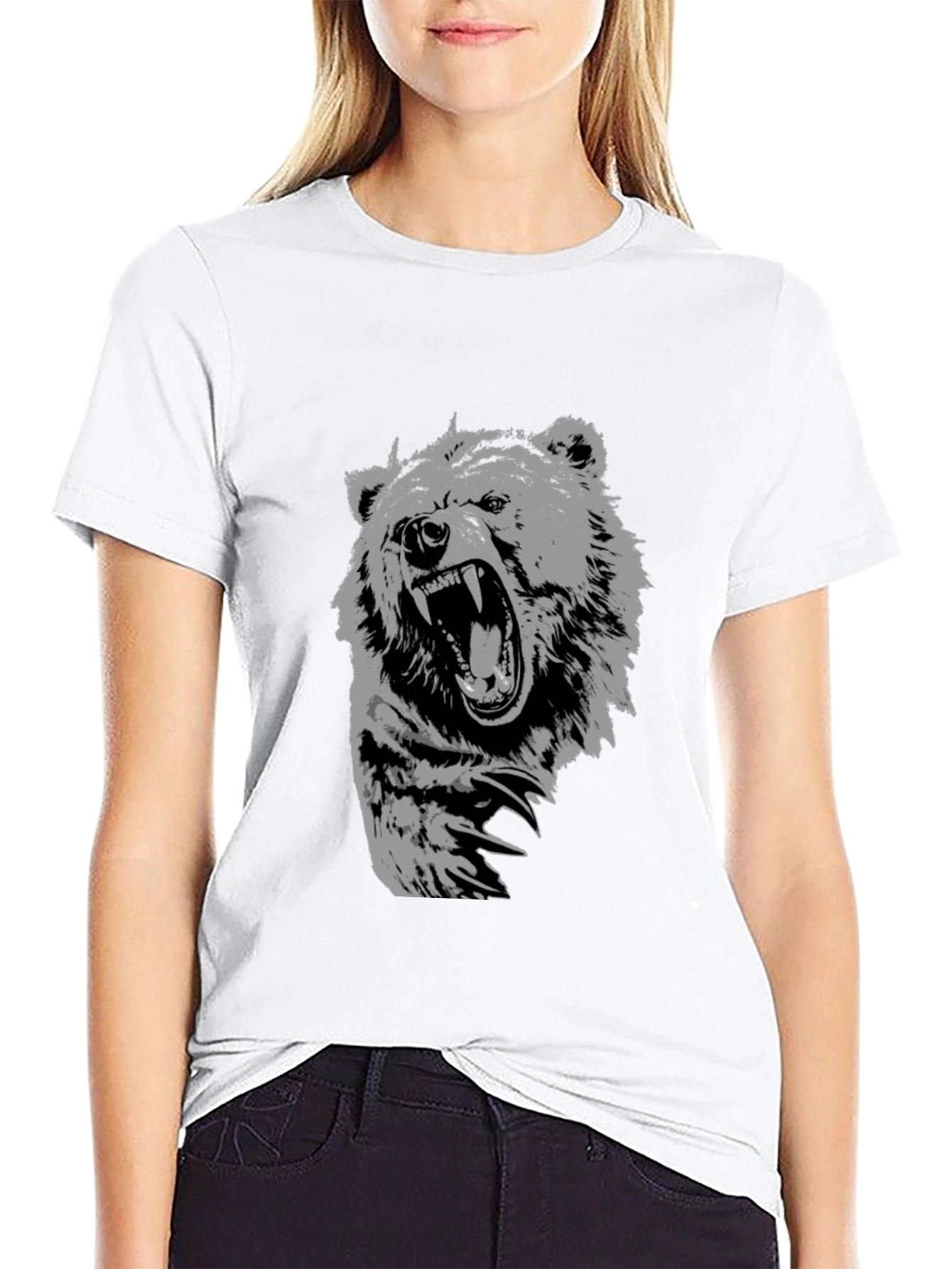 Mens Black Bear Graphic T-Shirt