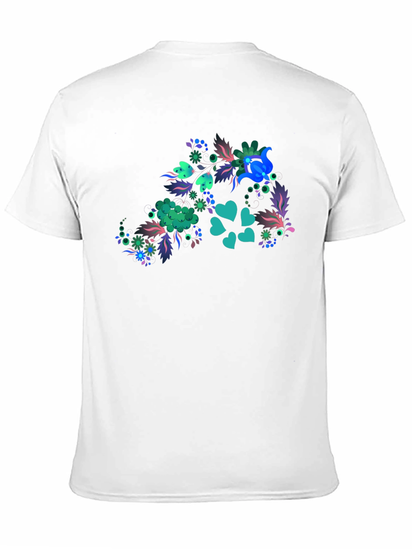 Floral Heart Tee - Mens Black T-Shirt