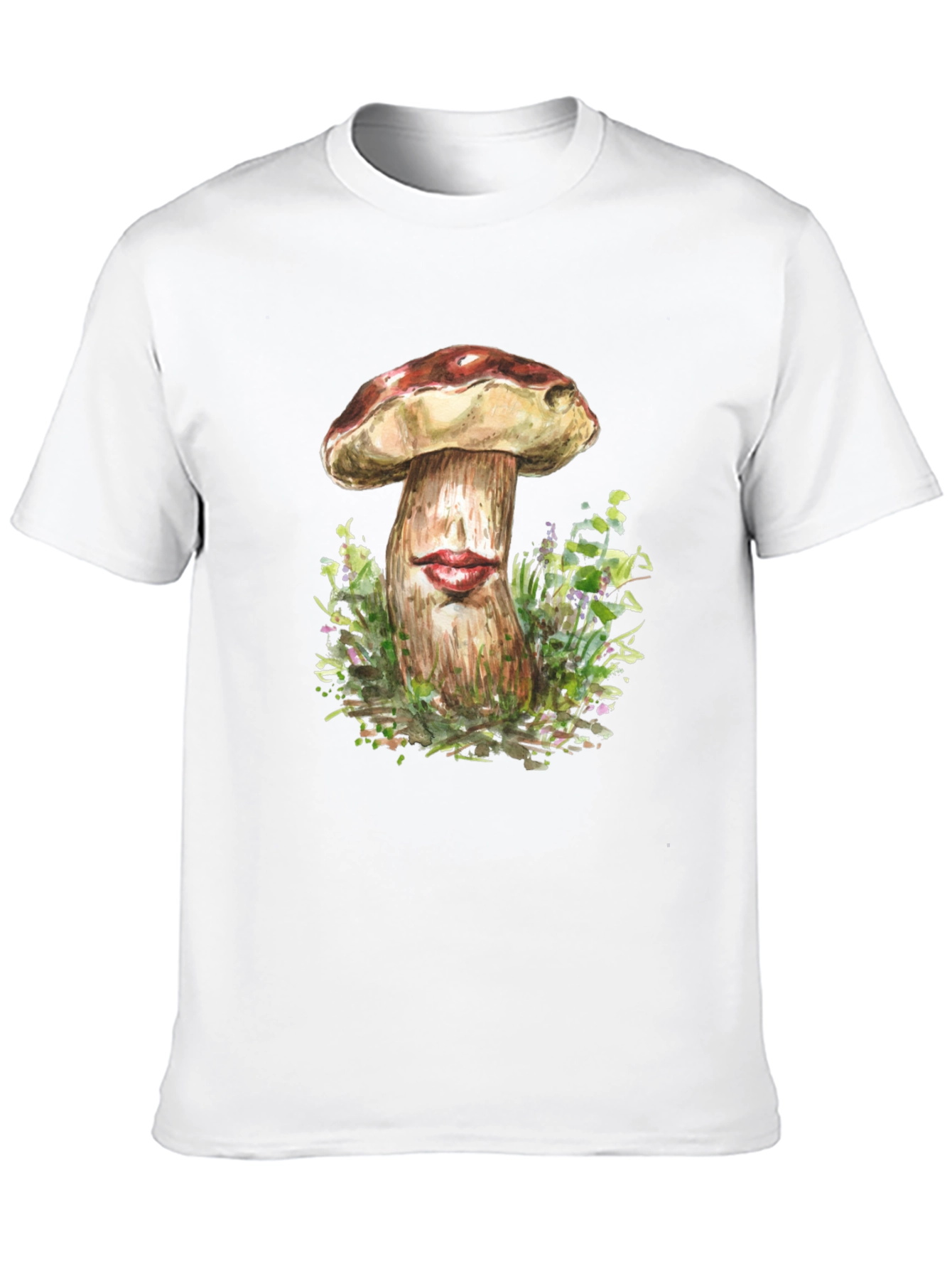Mushroom Lips Graphic Tee - Unique Humor T-Shirt