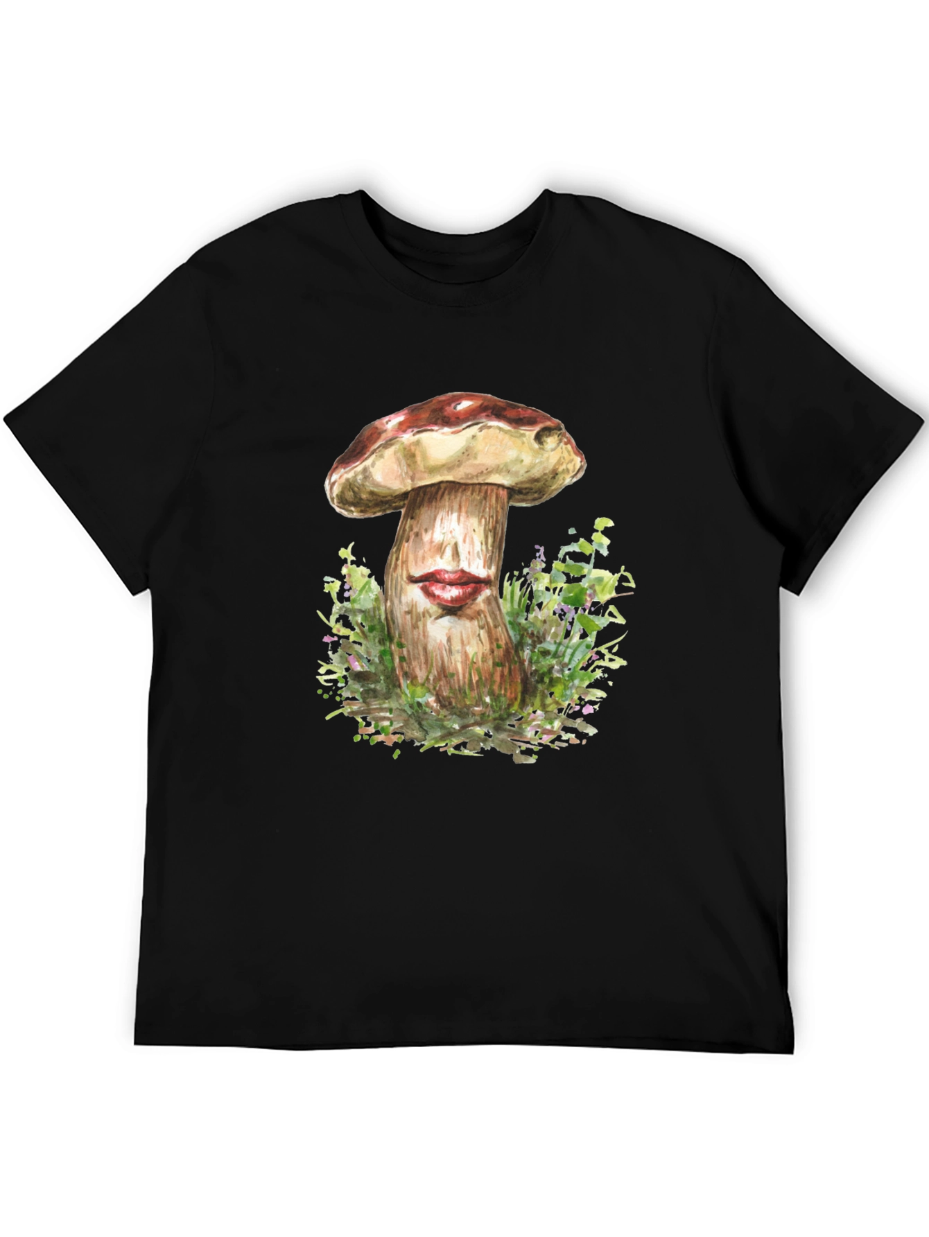 Mushroom Lips Graphic Tee - Unique Humor T-Shirt