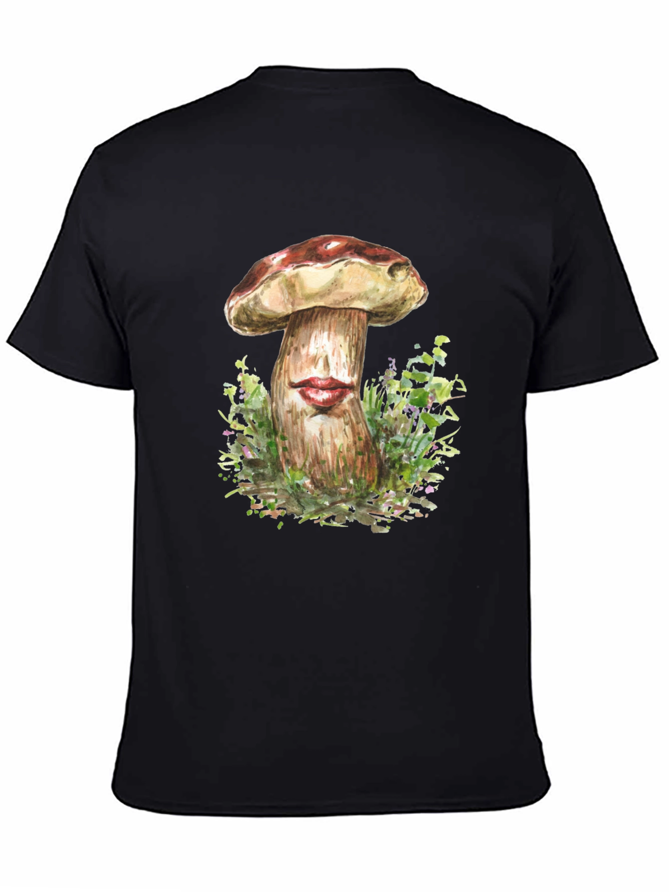 Mushroom Lips Graphic Tee - Unique Humor T-Shirt