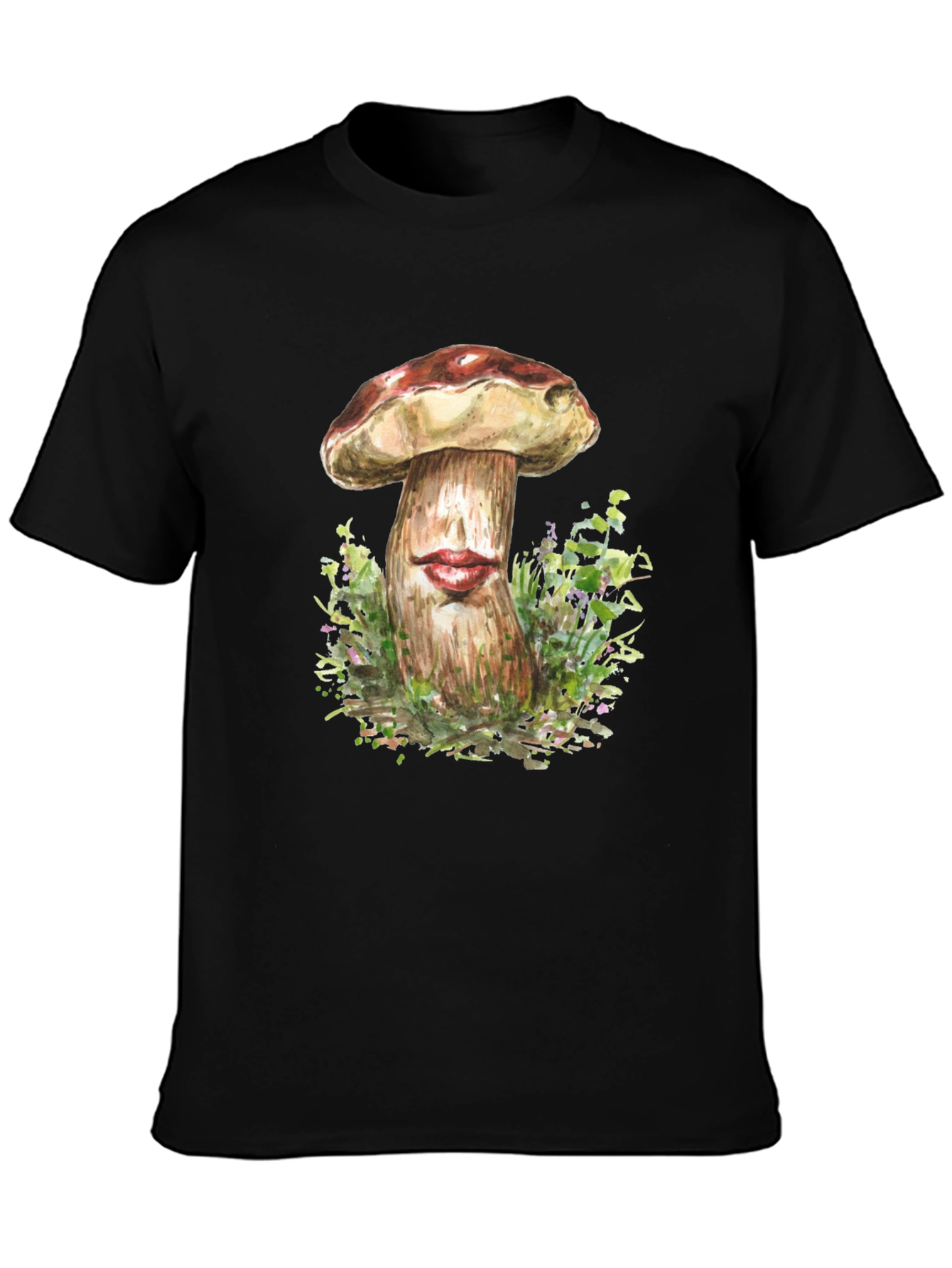 Mushroom Lips Graphic Tee - Unique Humor T-Shirt