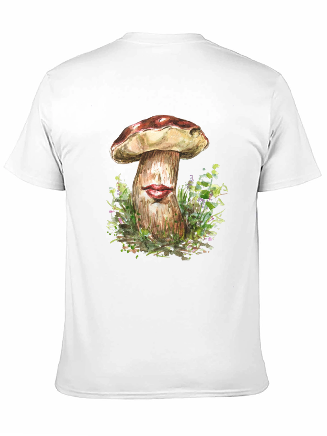 Mushroom Lips Graphic Tee - Unique Humor T-Shirt