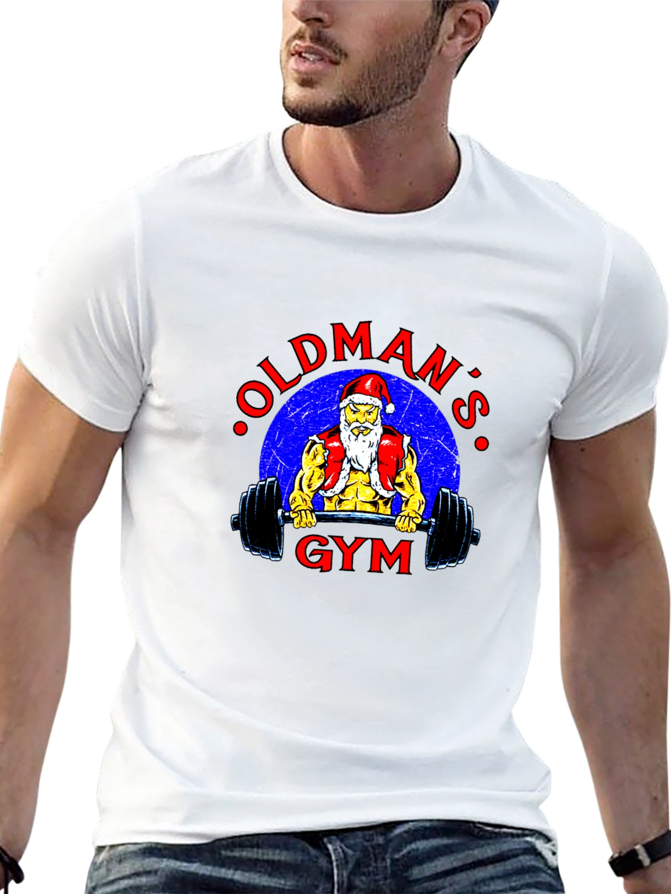 Oldmans Gym Santa Black T-Shirt
