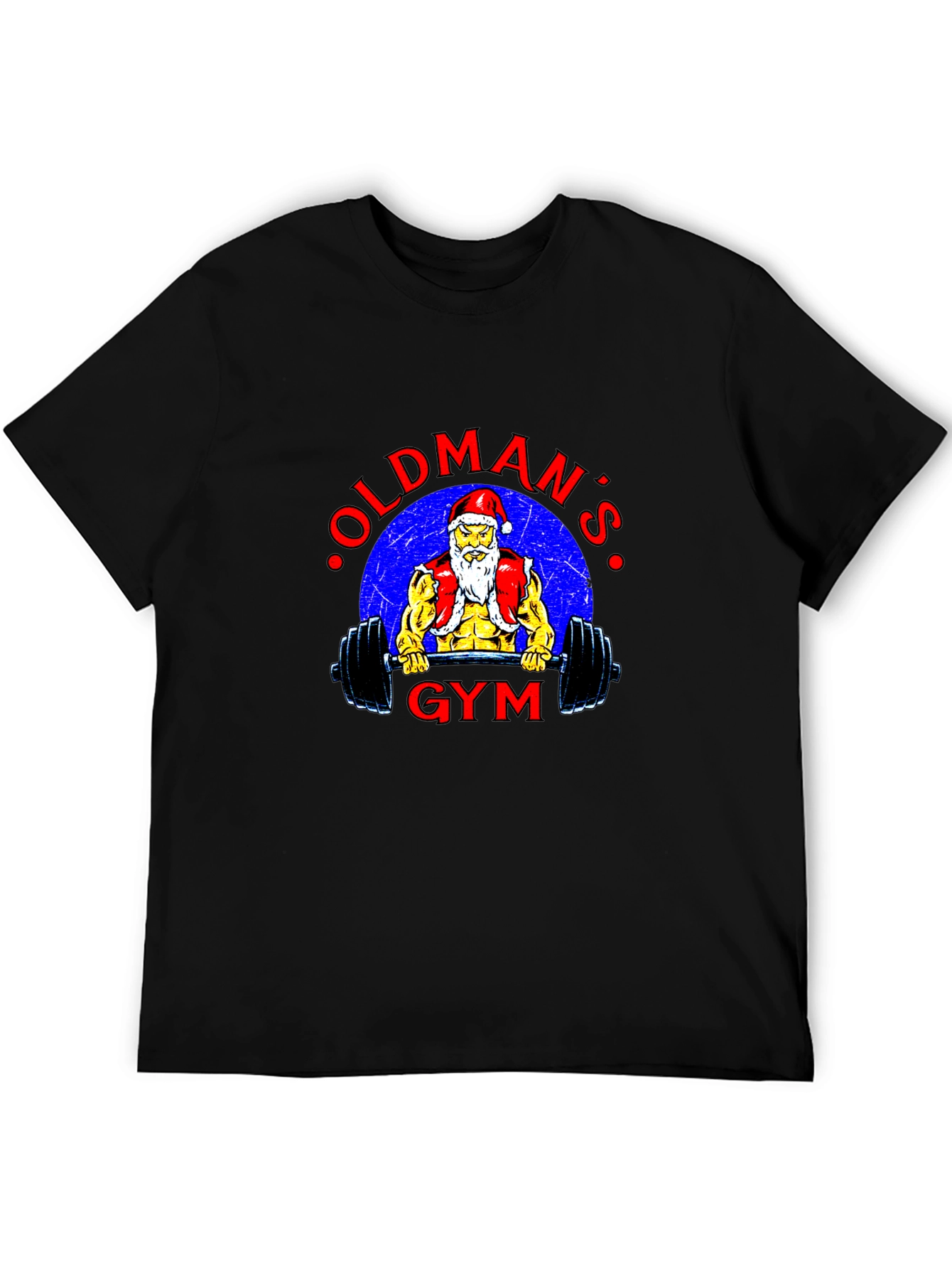 Oldmans Gym Santa Black T-Shirt