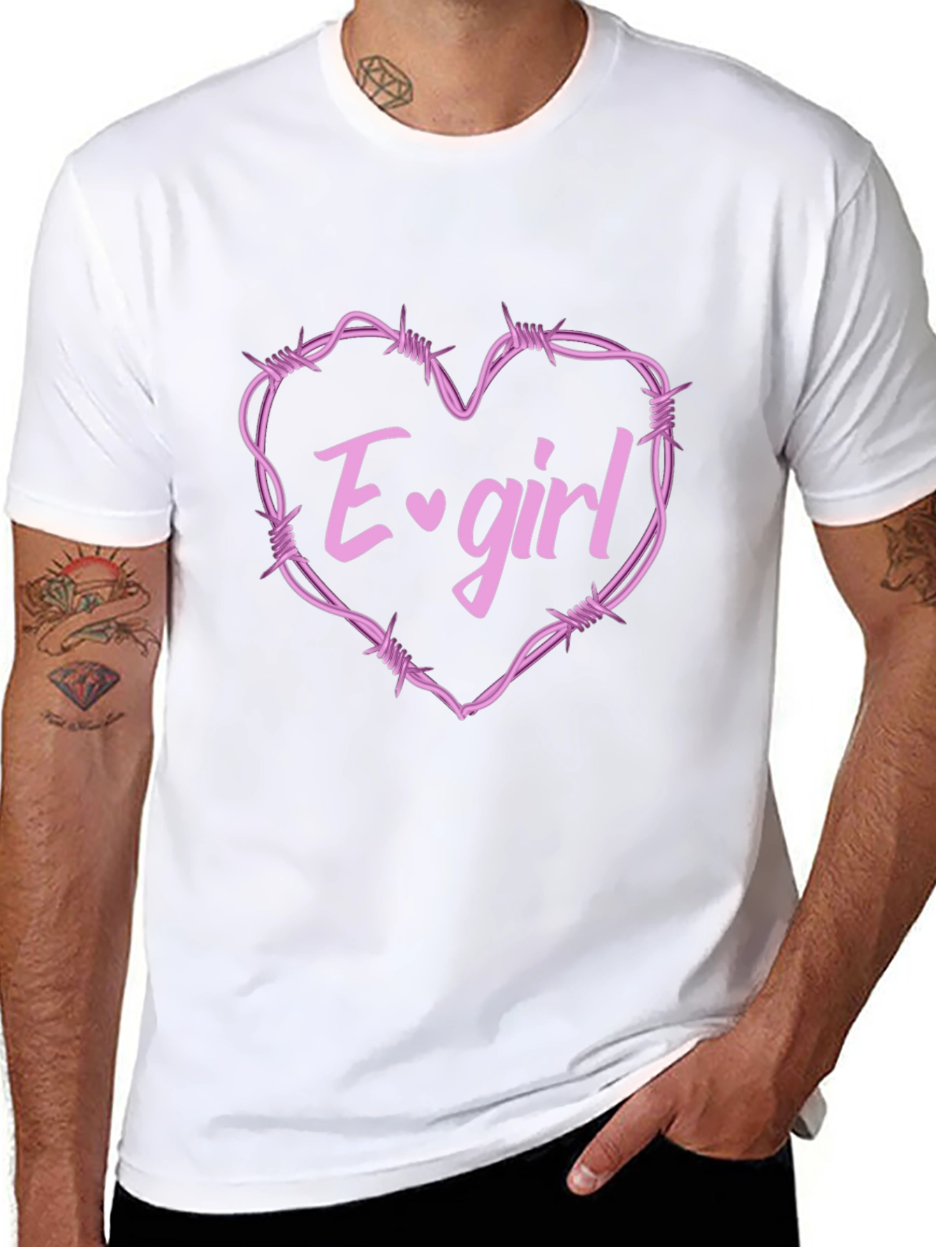 E-Girl Barbed Wire Heart Graphic Tee