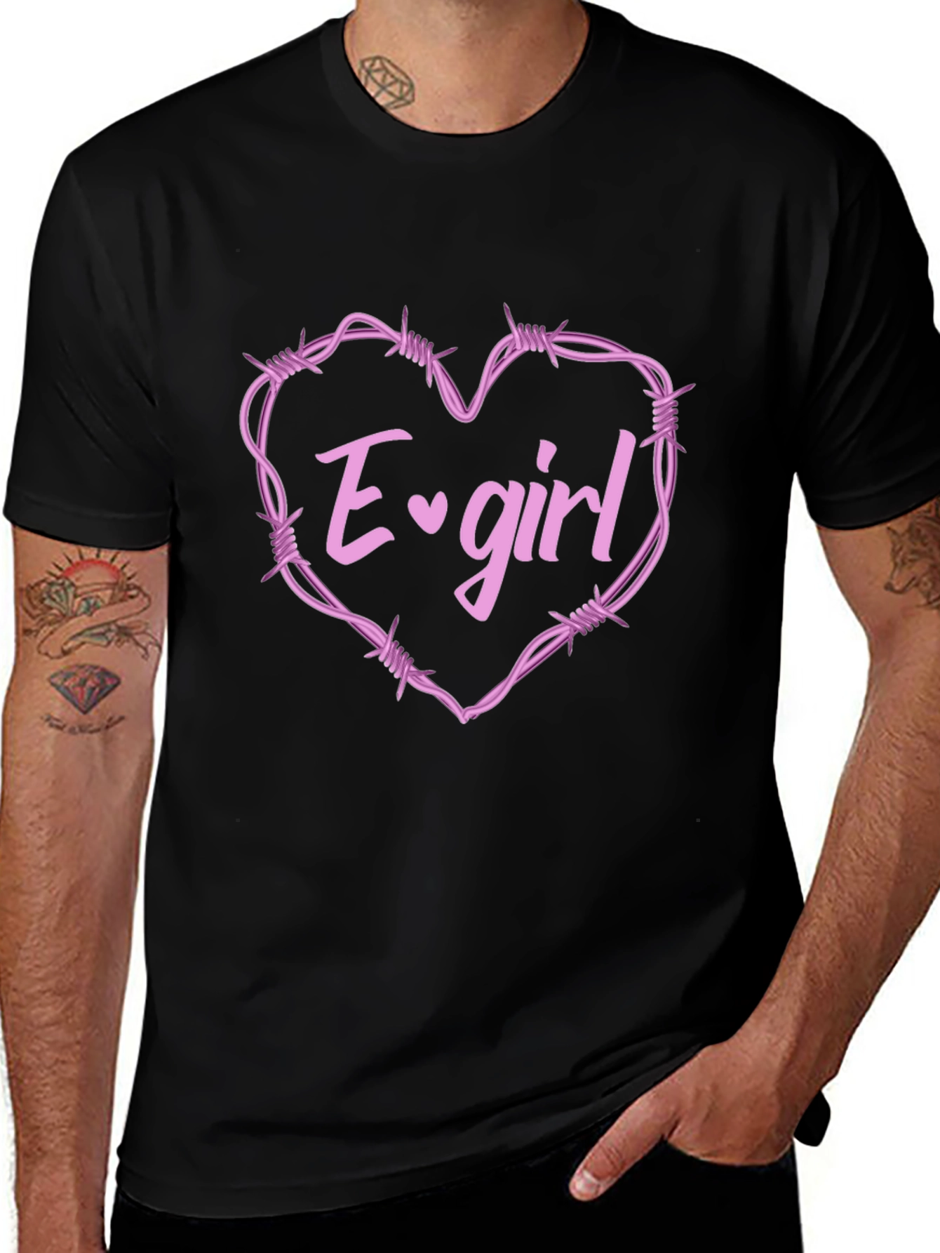 E-Girl Barbed Wire Heart Graphic Tee