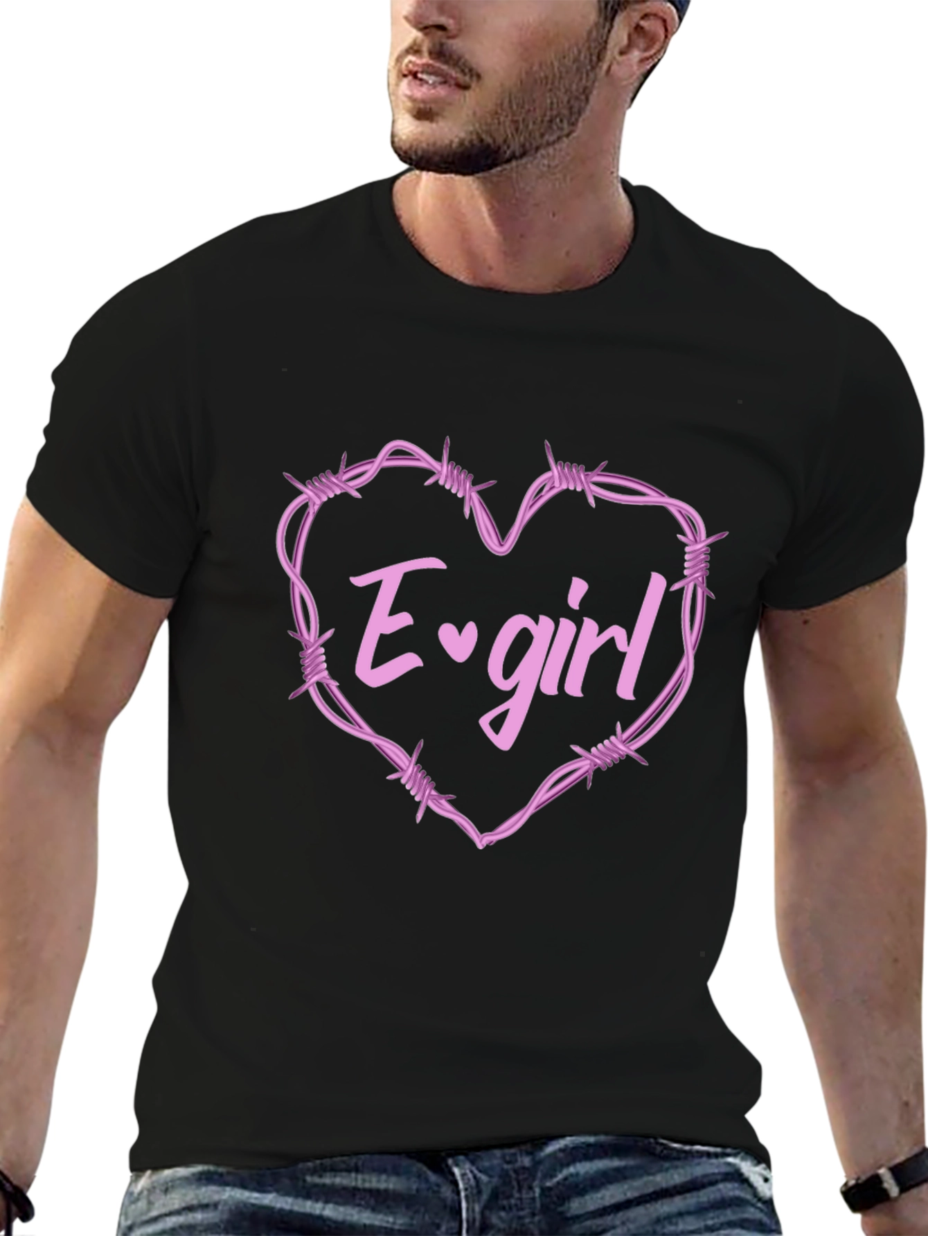 E-Girl Barbed Wire Heart Graphic Tee