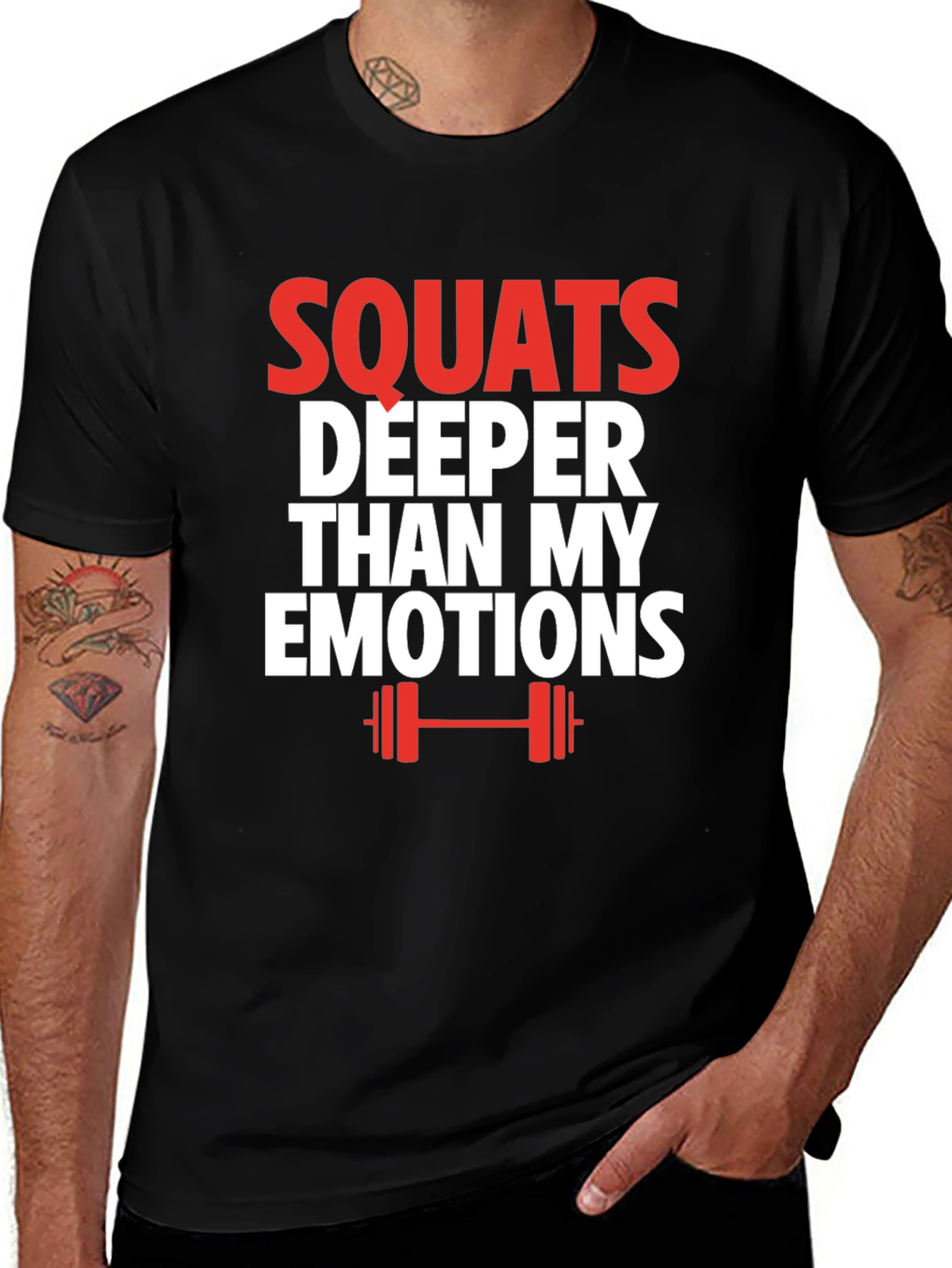 Squats Deeper Than My Emotions Graphic T-Shirt