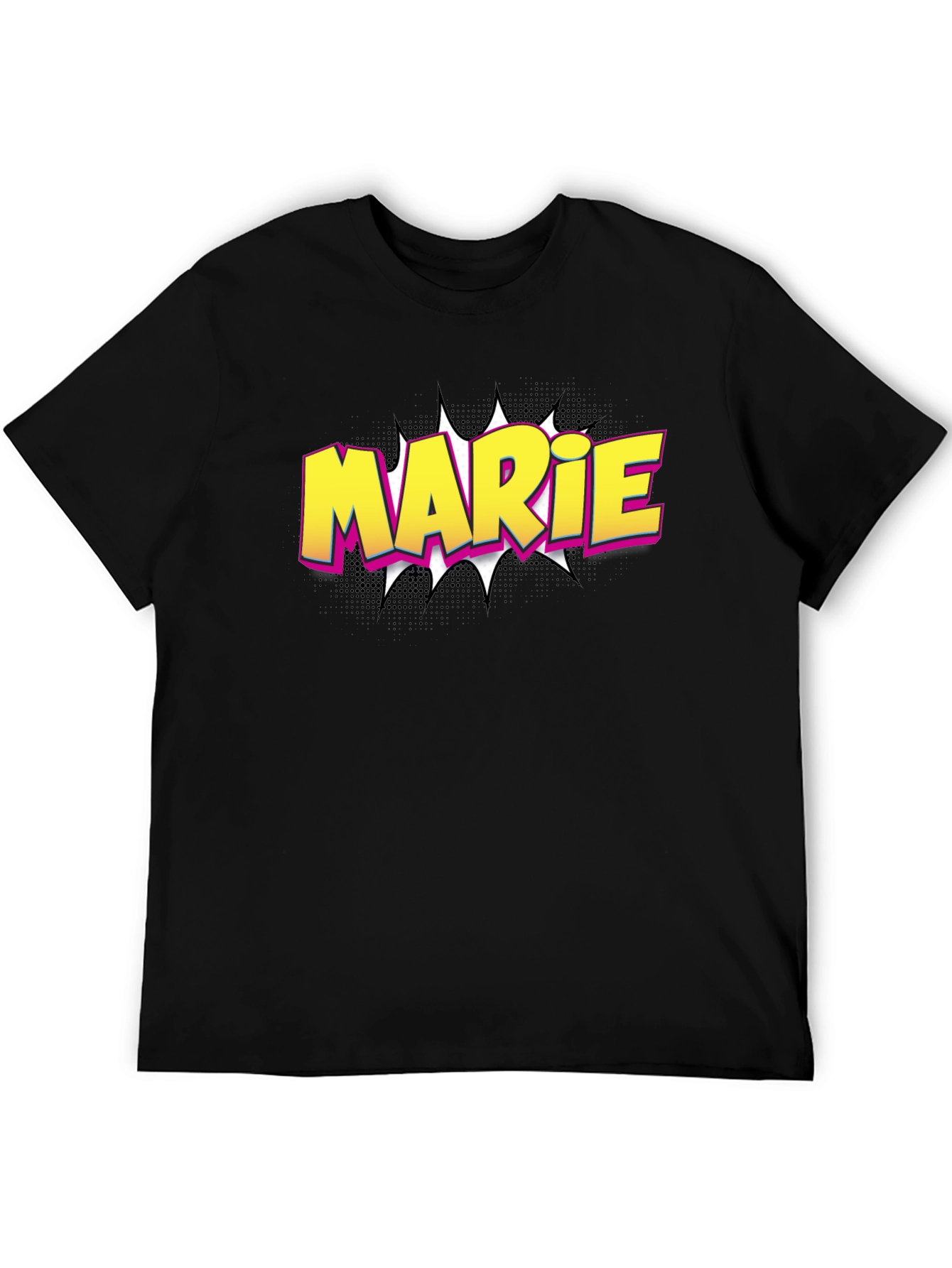Marie Comic Style T-Shirt - Black Cotton Tee