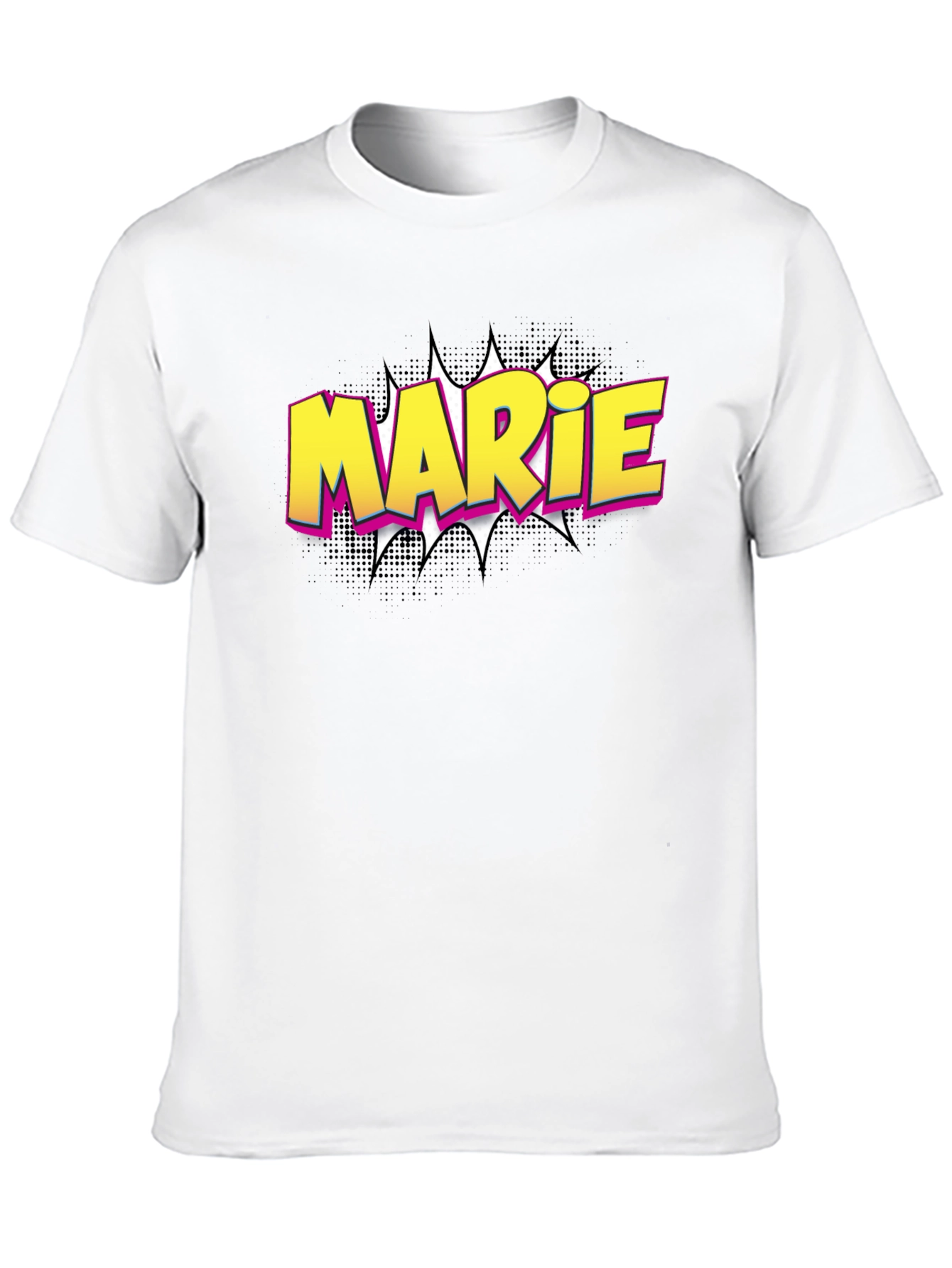 Marie Comic Style T-Shirt - Black Cotton Tee
