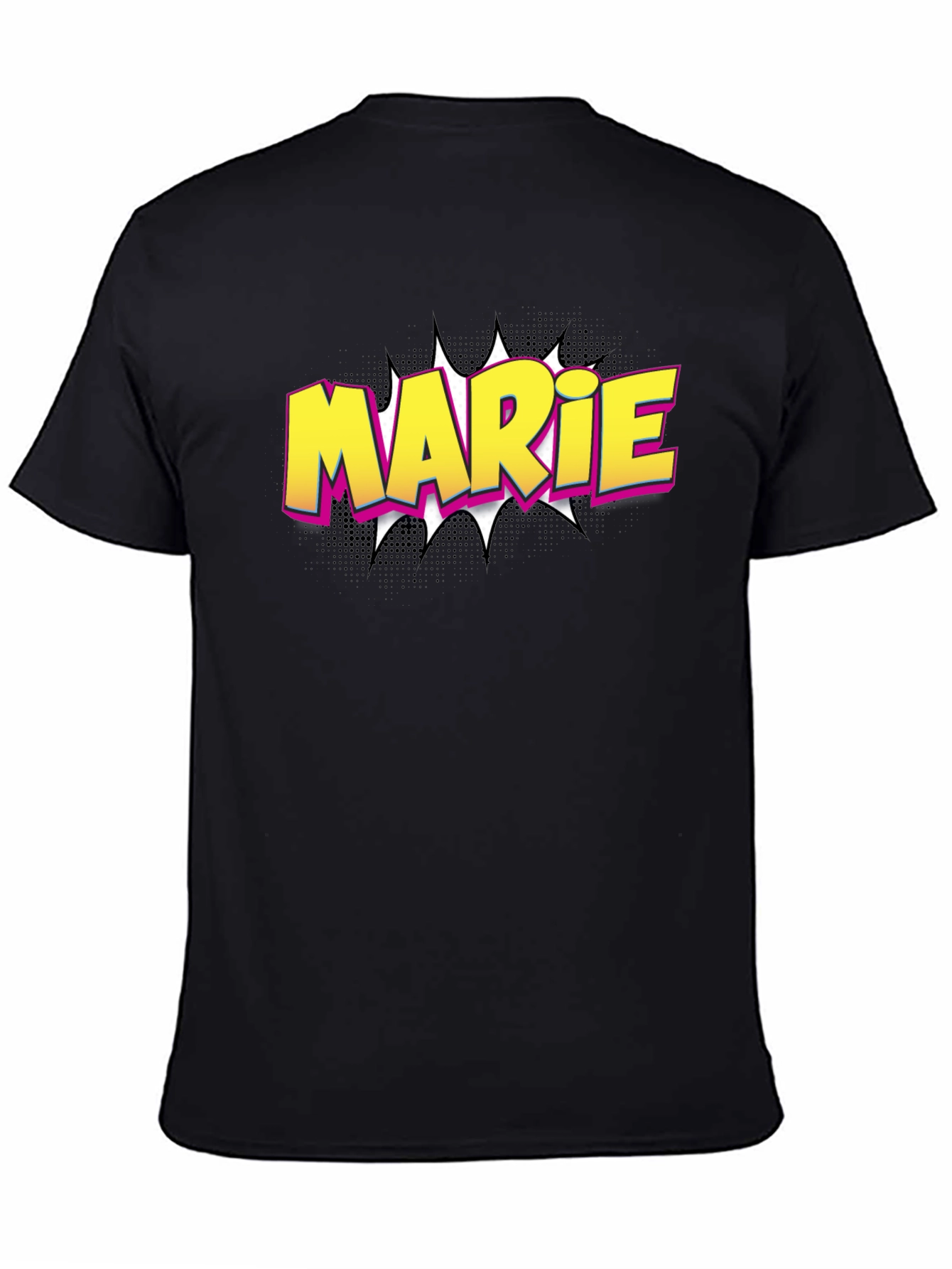 Marie Comic Style T-Shirt - Black Cotton Tee
