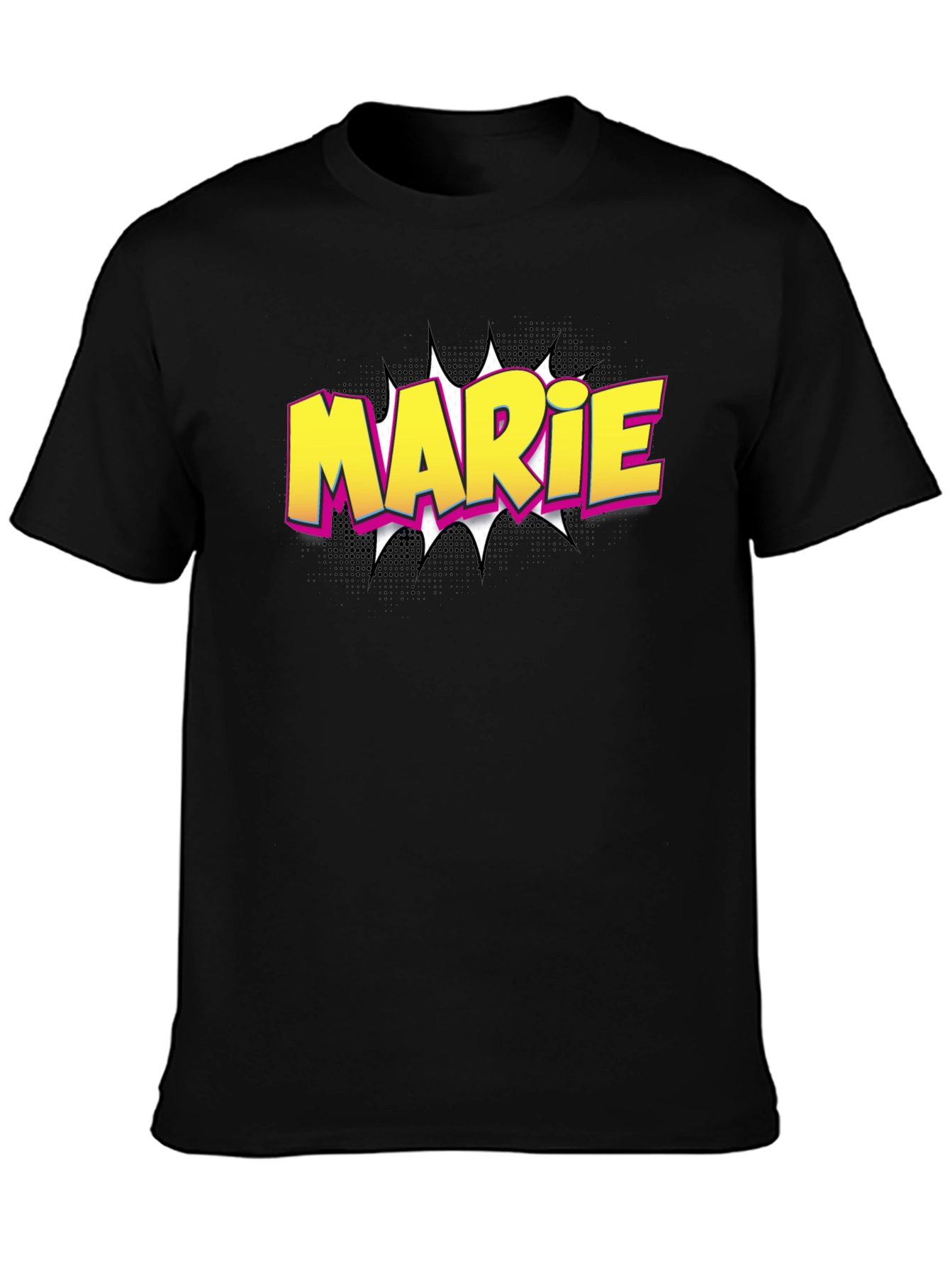 Marie Comic Style T-Shirt - Black Cotton Tee