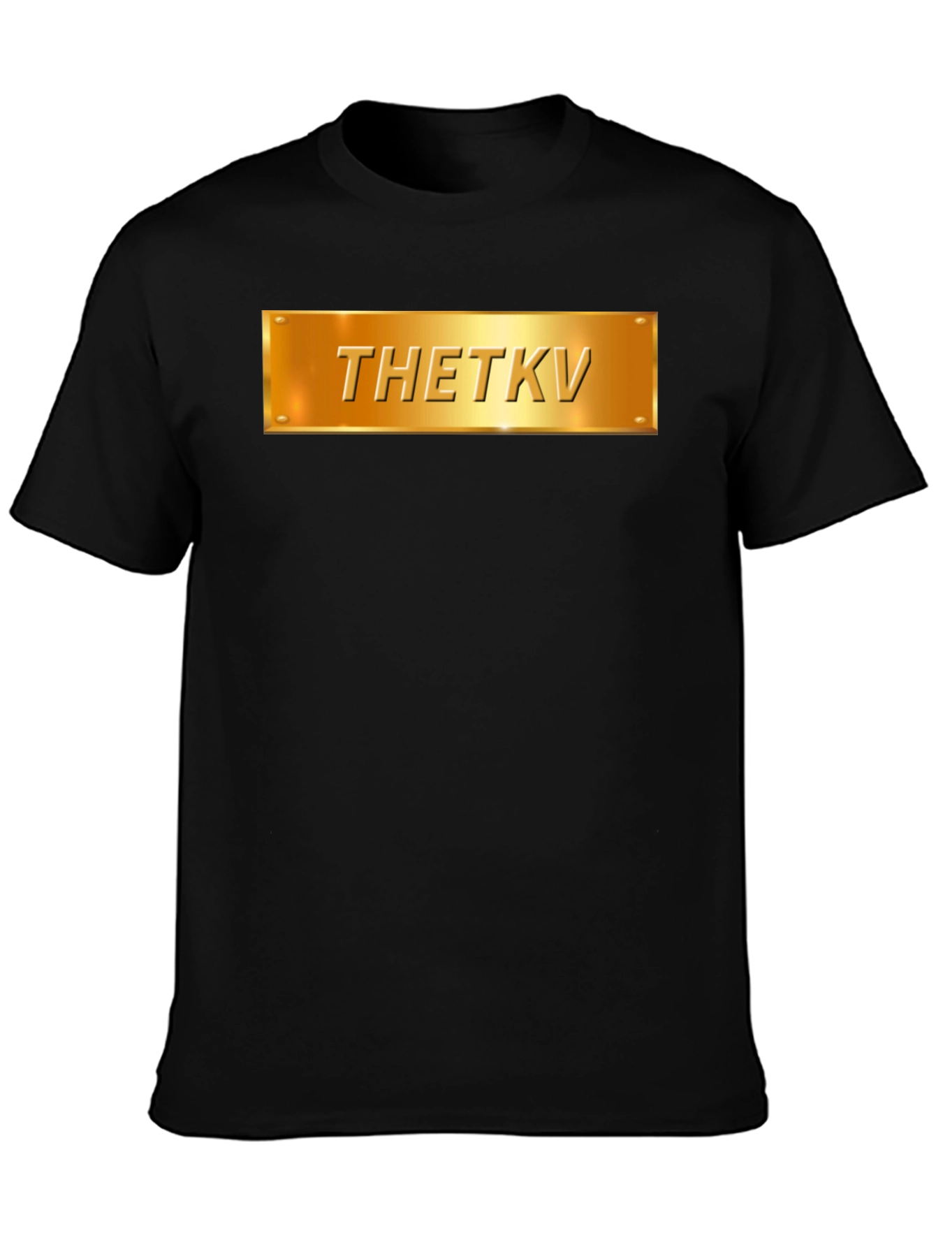 Thetkv Black Graphic Tee - Gold Plate Design
