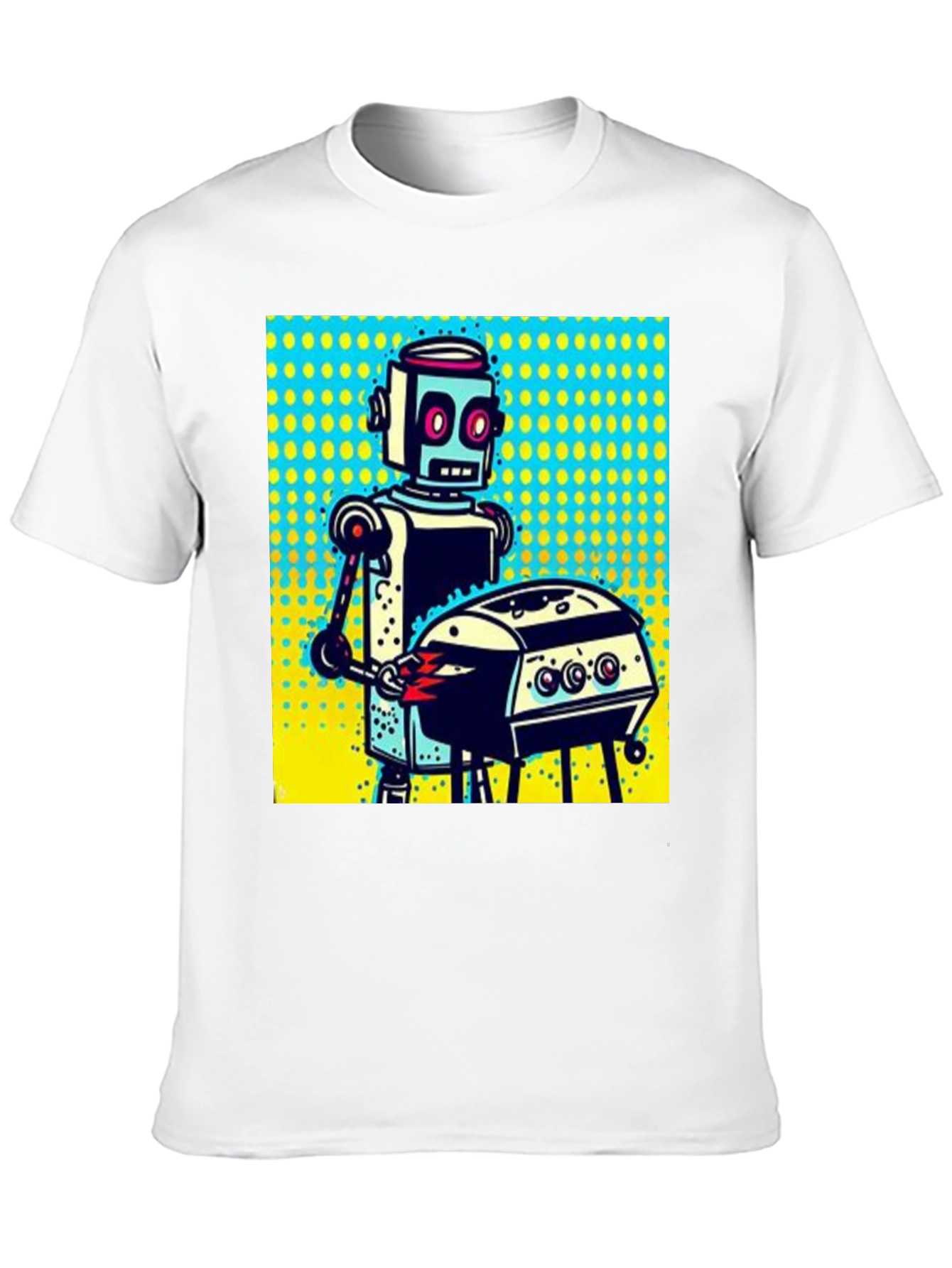 Robot Grilling T-Shirt - Novelty Graphic Tee