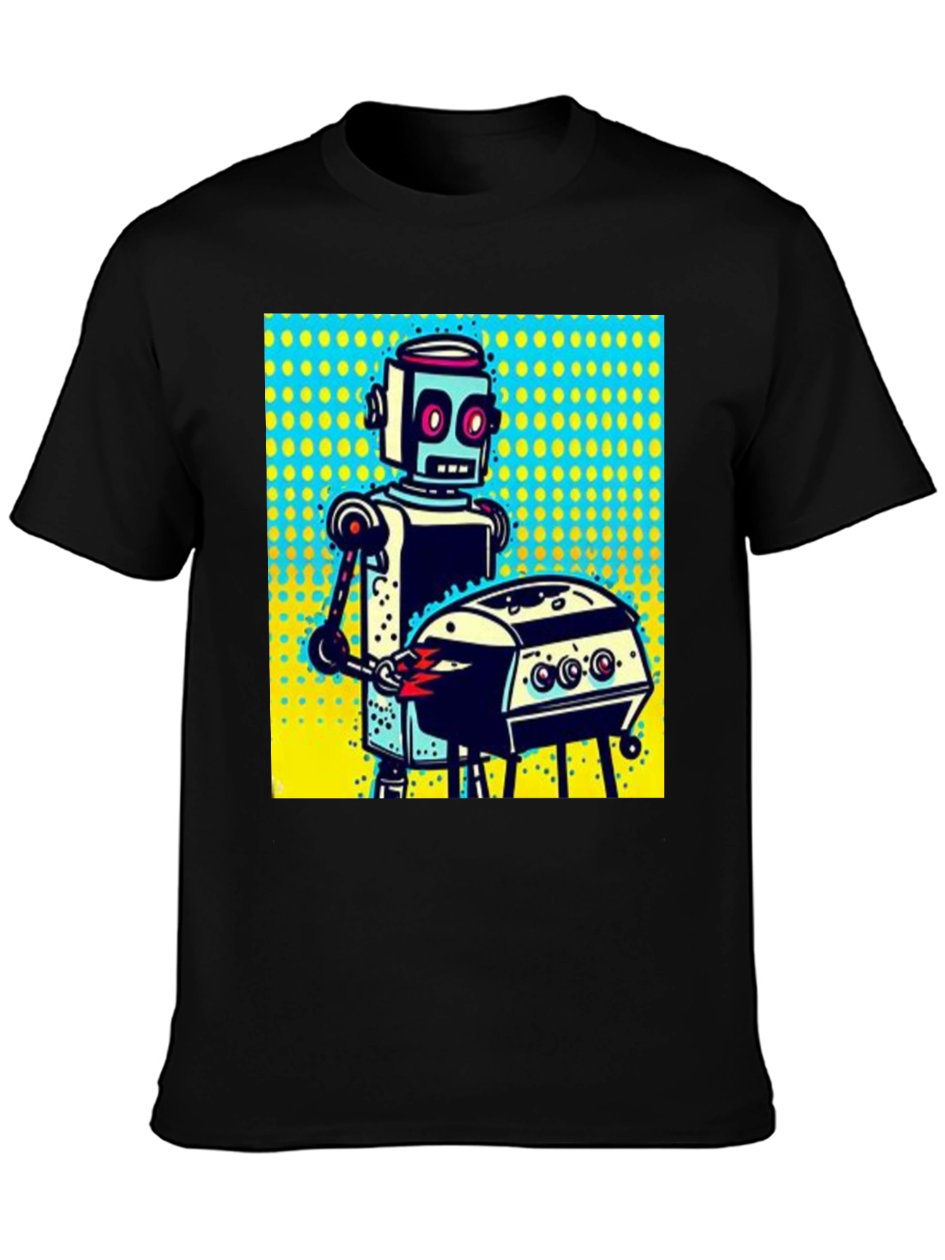 Robot Grilling T-Shirt - Novelty Graphic Tee