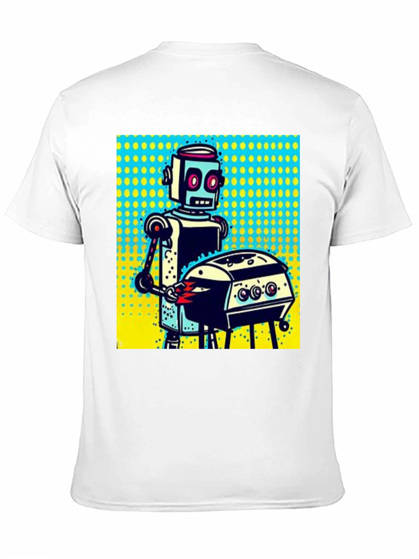 Robot Grilling T-Shirt - Novelty Graphic Tee