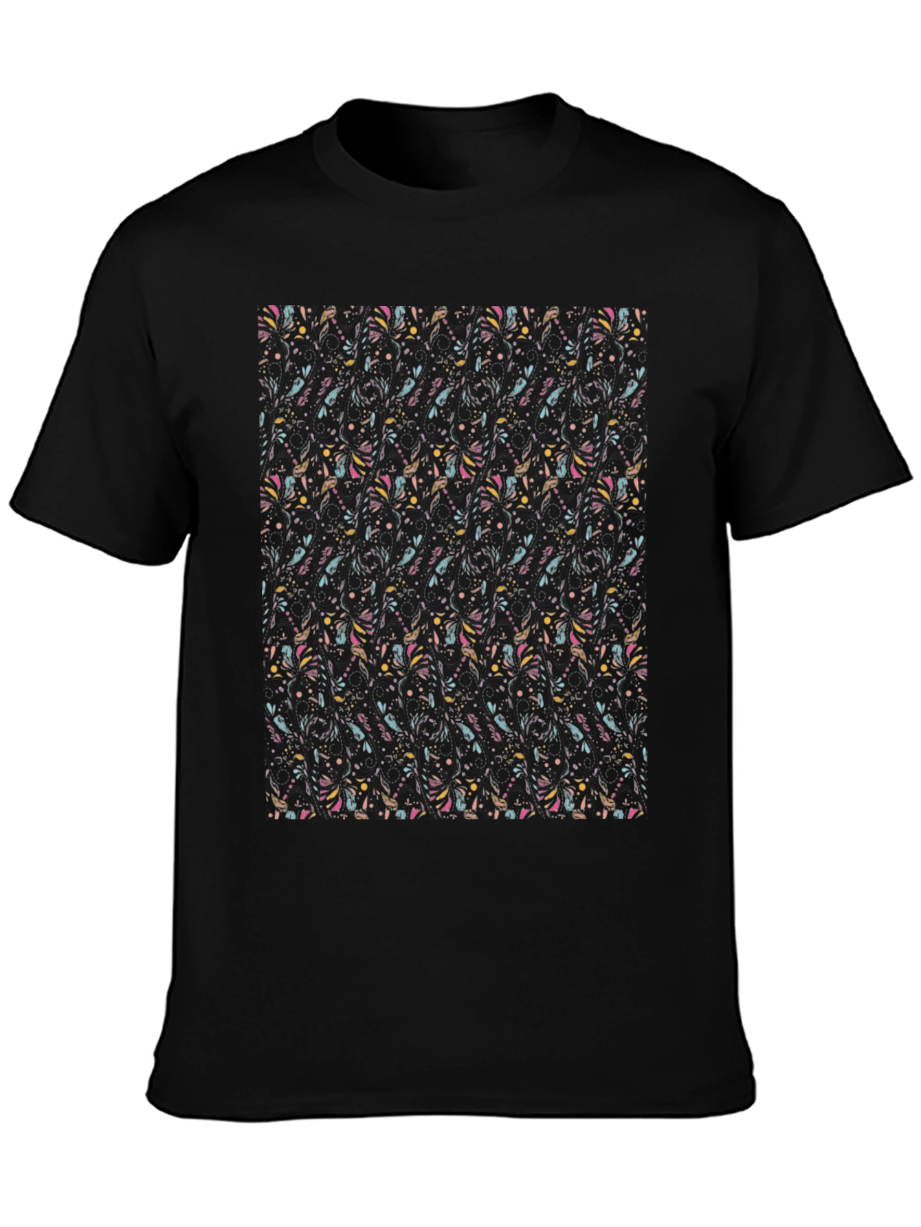 Funky Patterned Black Tee