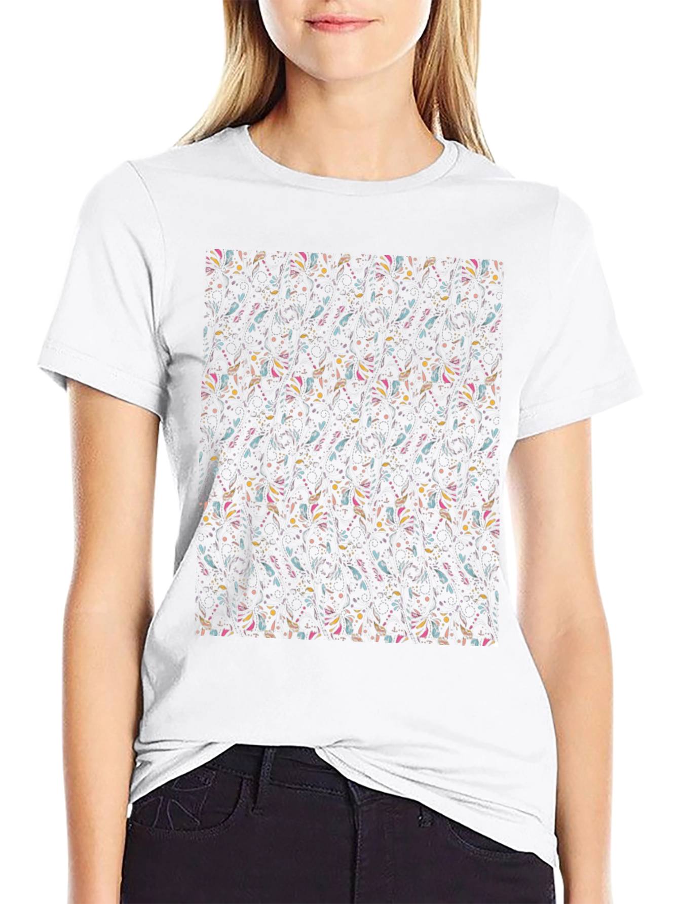 Funky Patterned Black Tee