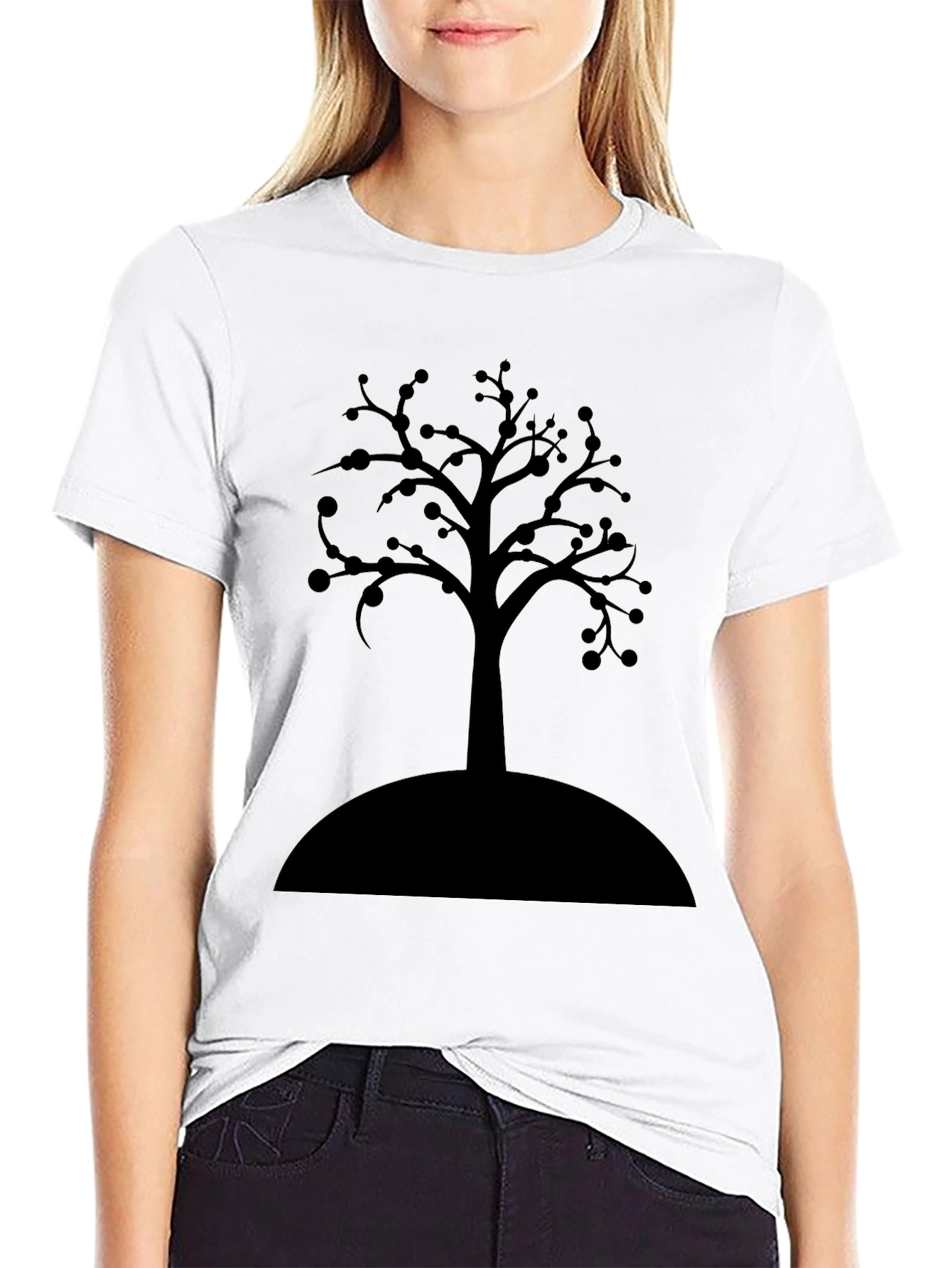 Black Tree Graphic T-Shirt - Modern Casual Wear