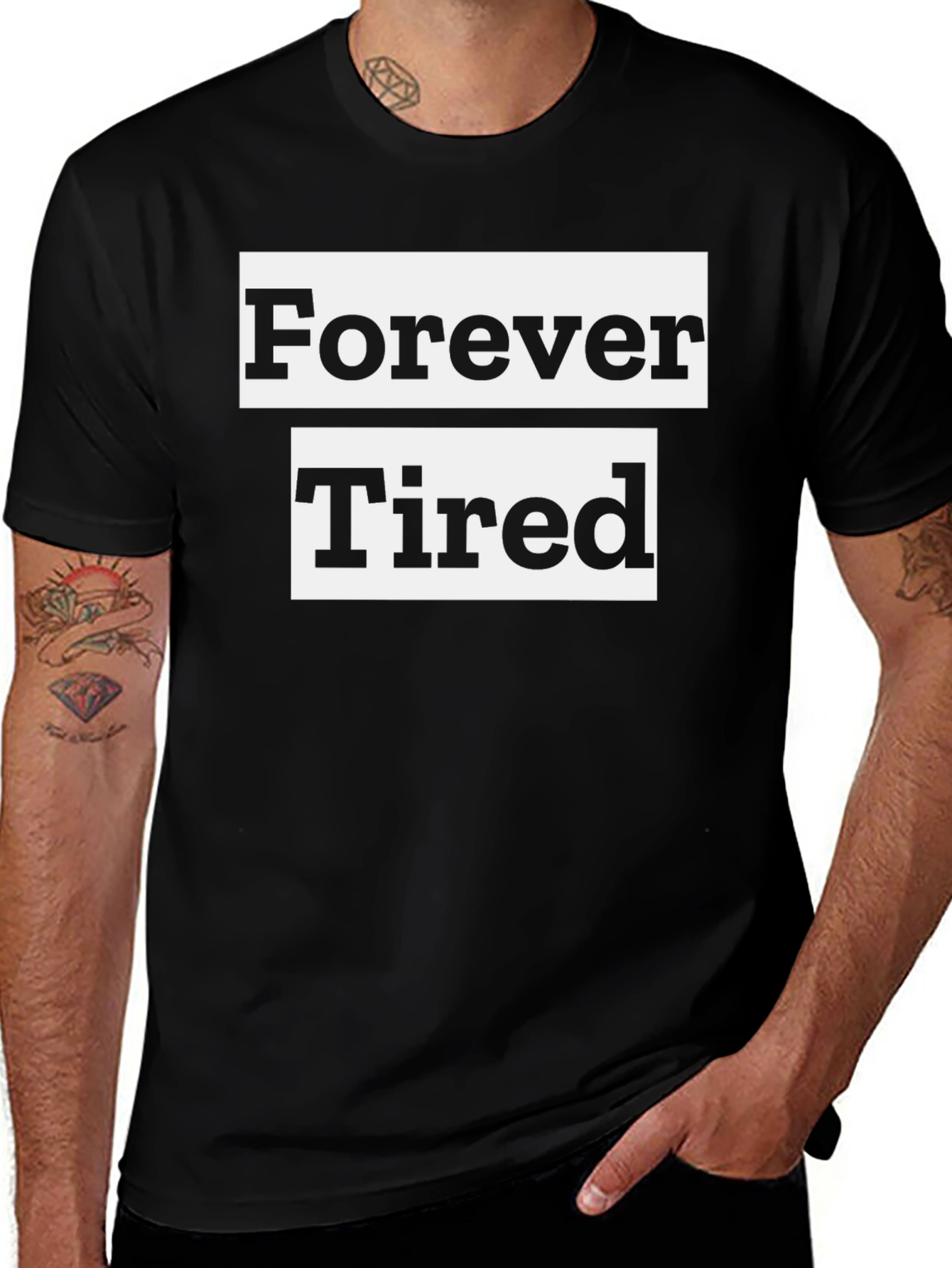Forever Tired Graphic T-Shirt - Black