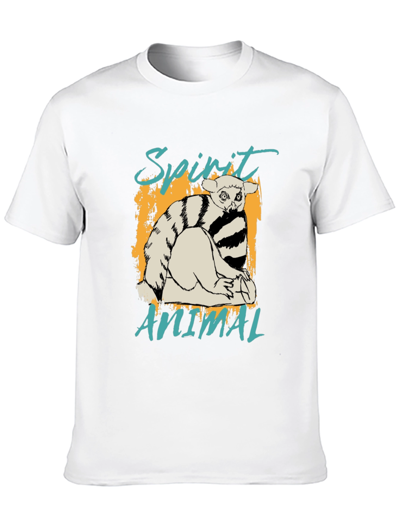 Spirit Animal Lemur Graphic Black T-Shirt