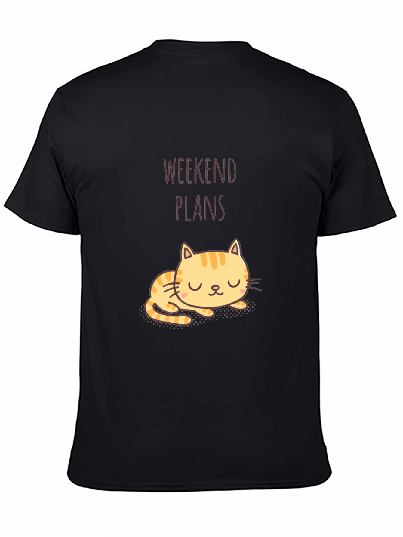 Weekend Plans Cat Graphic Tee - Black