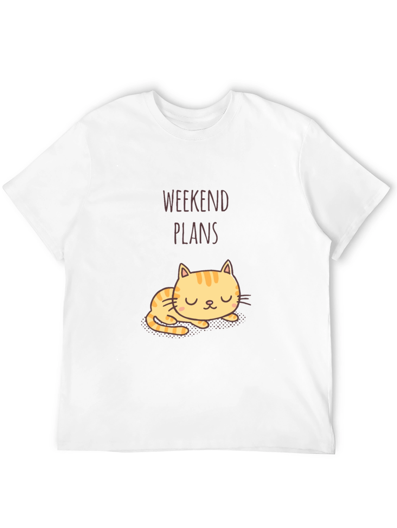 Weekend Plans Cat Graphic Tee - Black