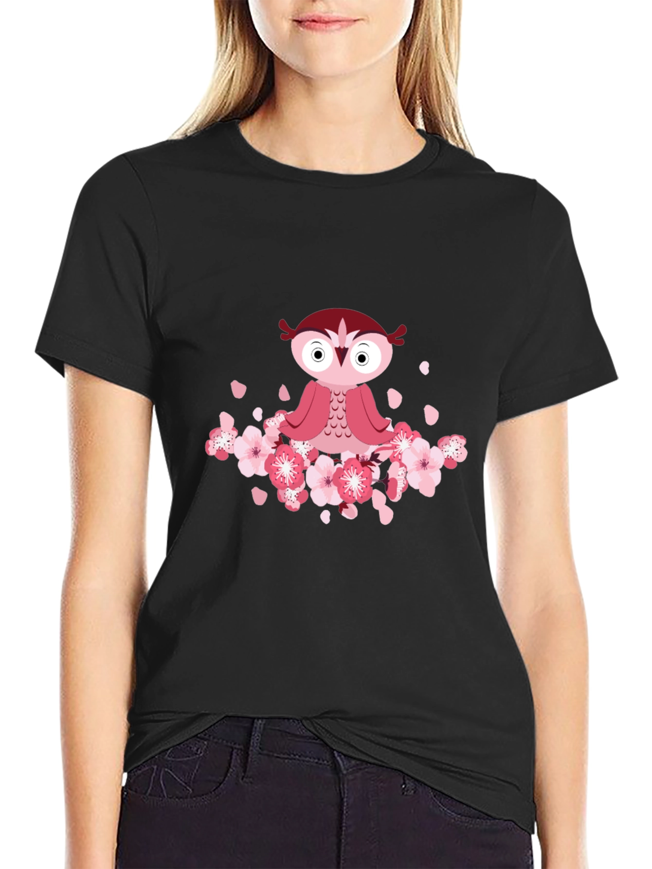 Owl & Cherry Blossom T-Shirt