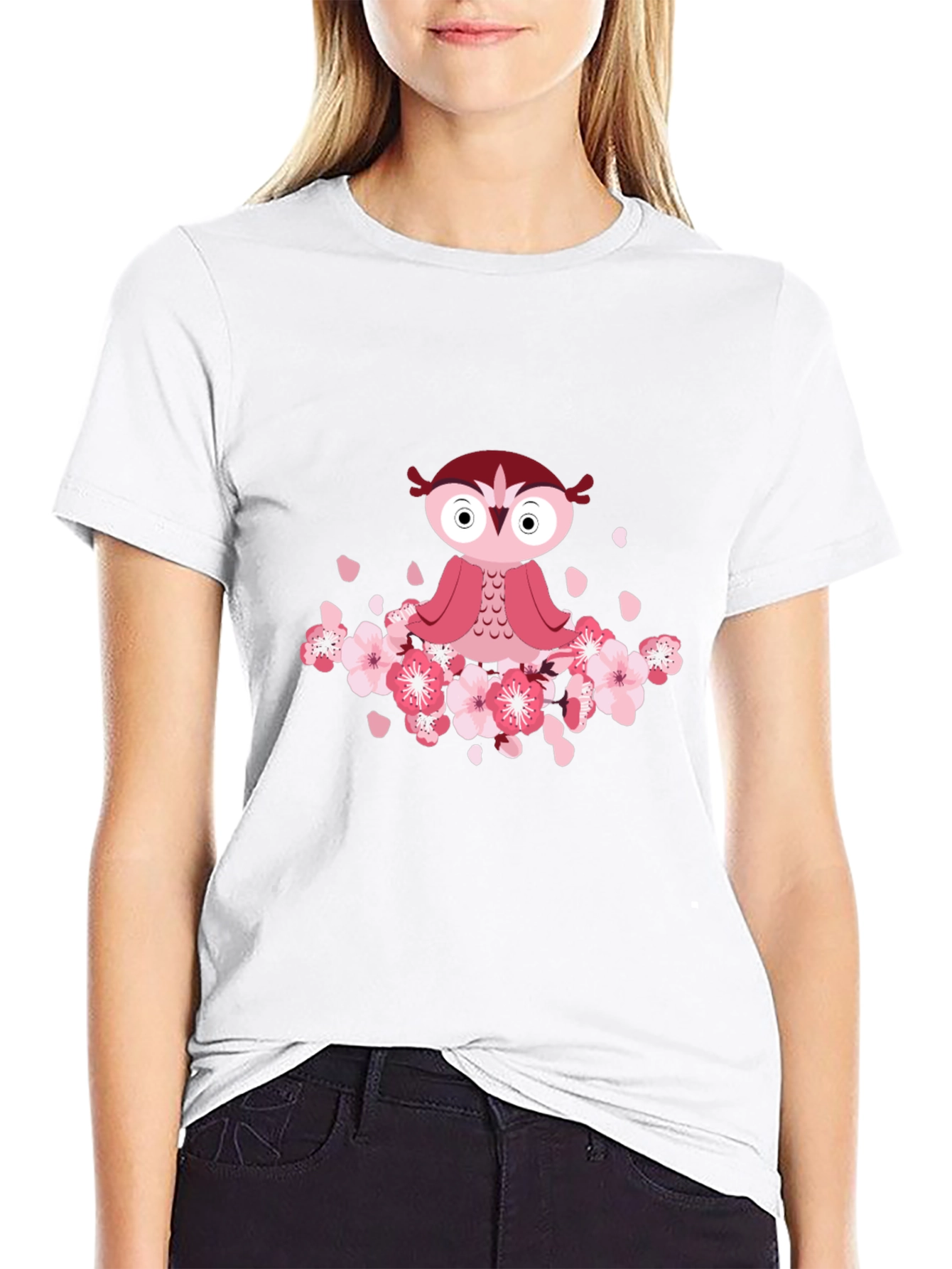 Owl & Cherry Blossom T-Shirt