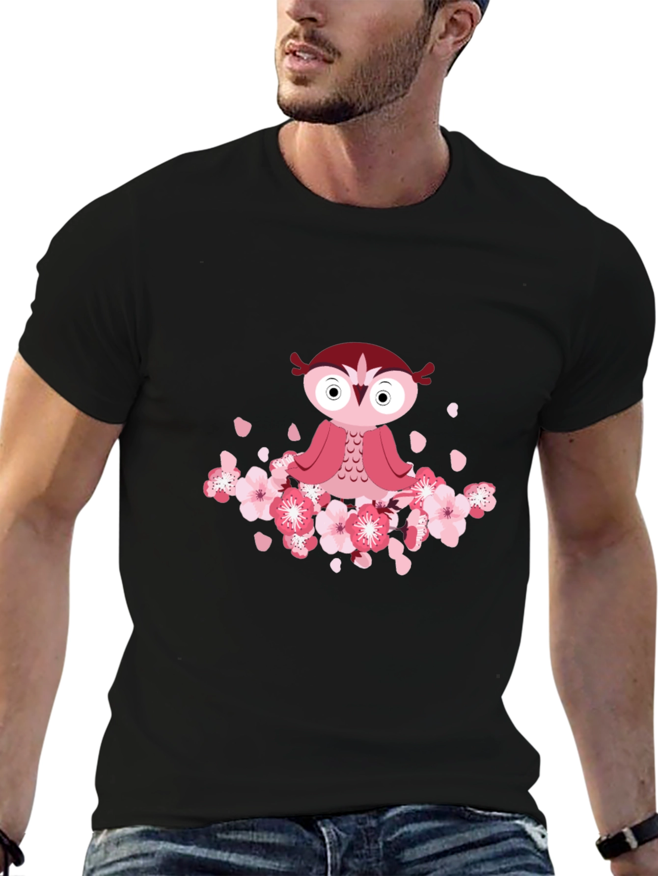Owl & Cherry Blossom T-Shirt