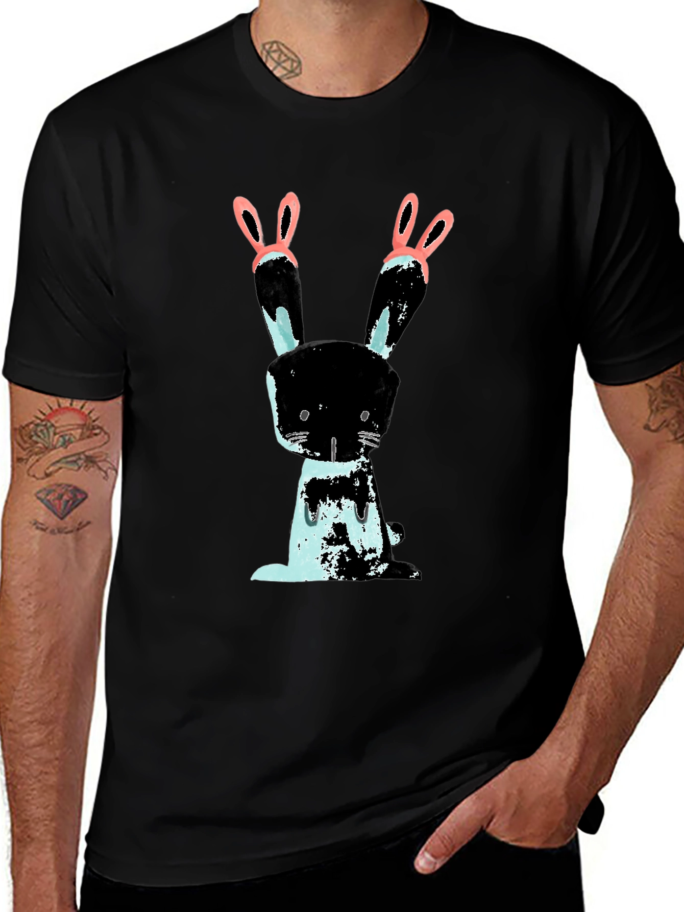 Bunny Graphic Black T-Shirt