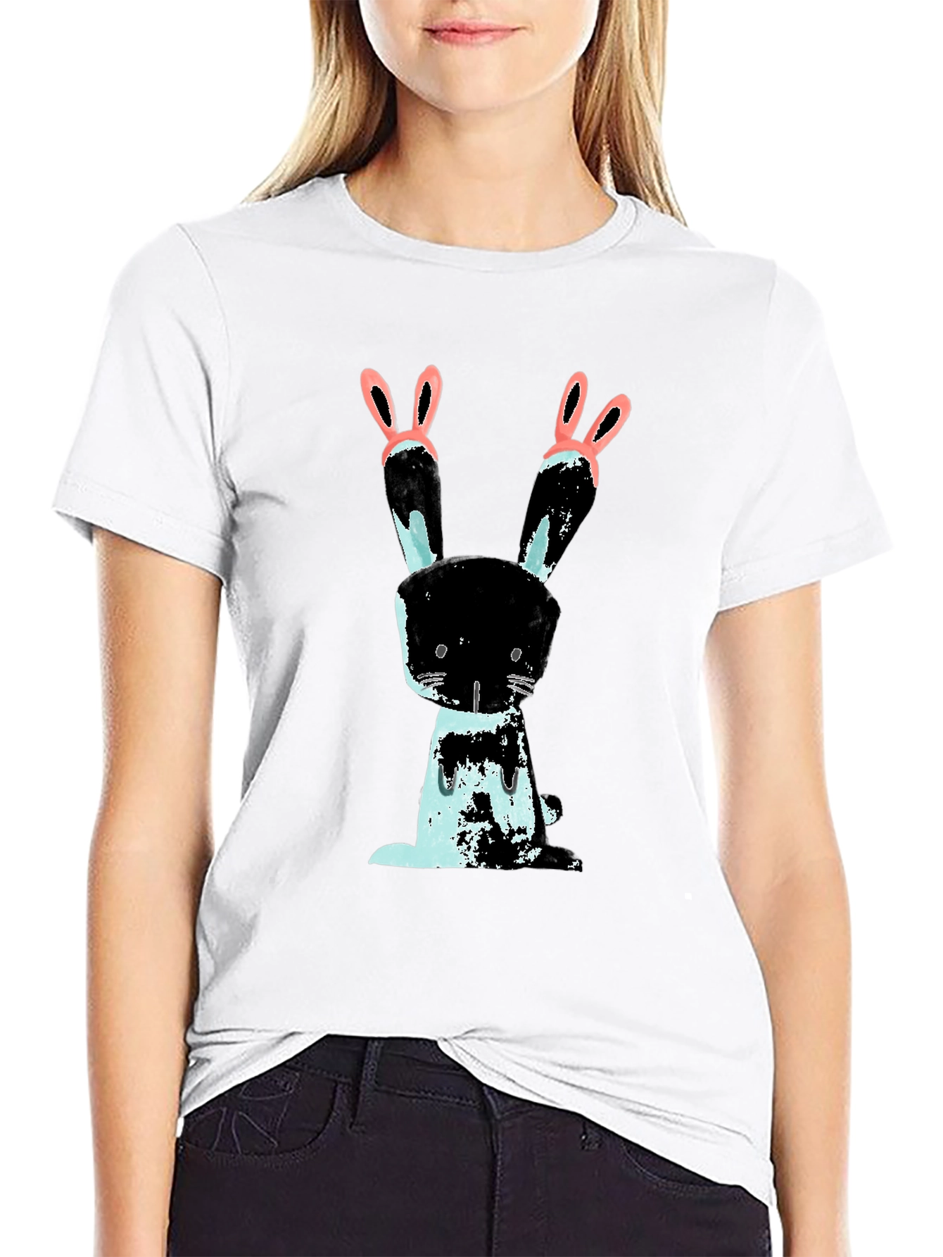 Bunny Graphic Black T-Shirt