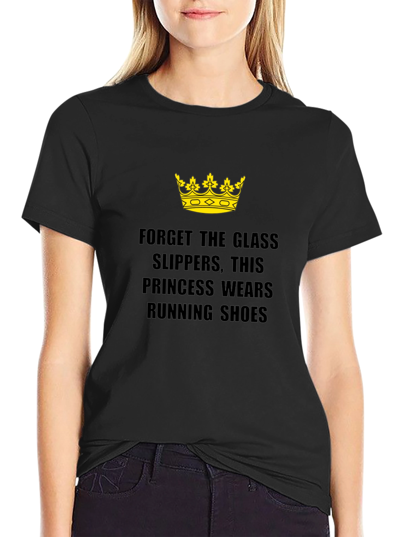 Princess Running Shoes Black T-Shirt