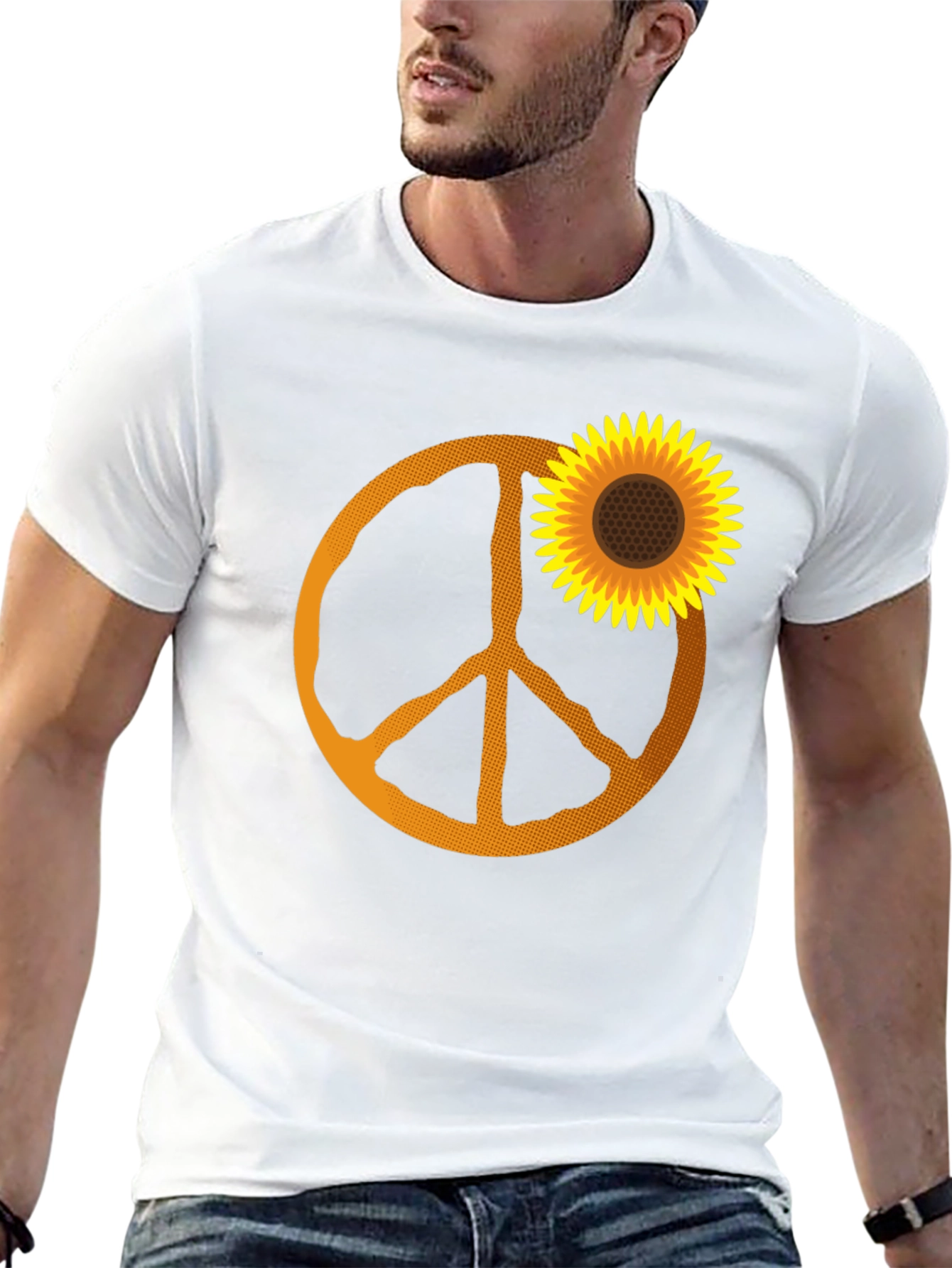 Sunflower Peace Sign Graphic Tee