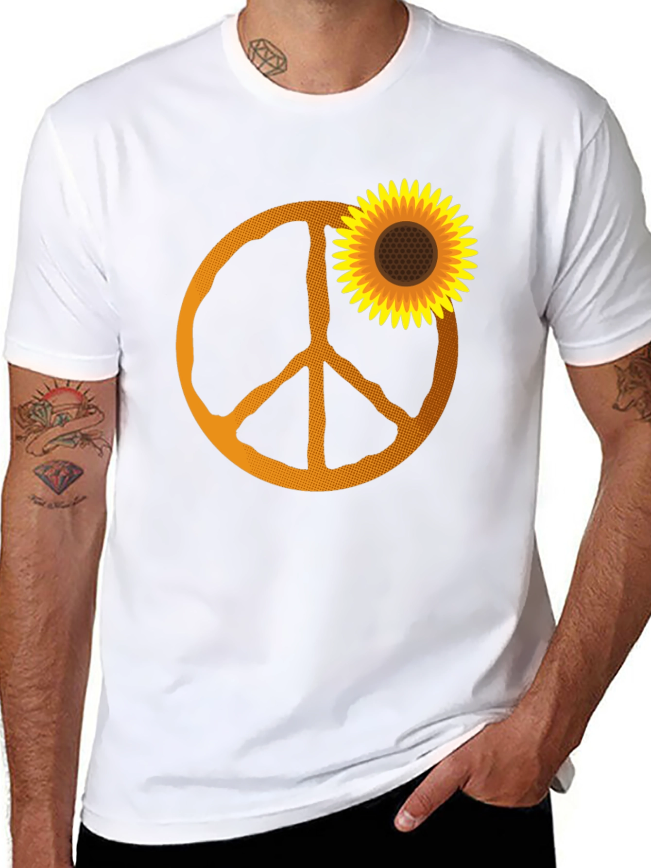 Sunflower Peace Sign Graphic Tee