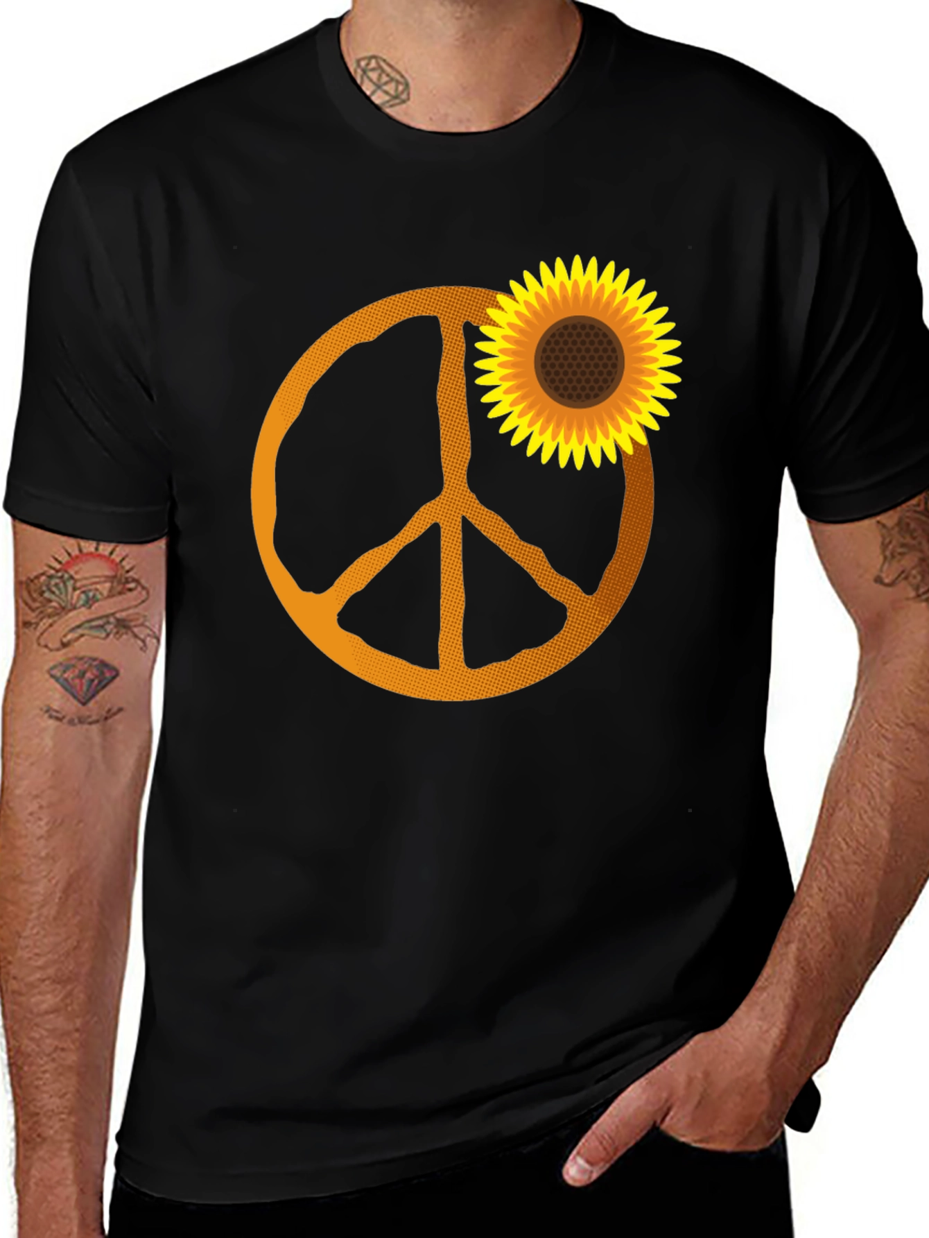 Sunflower Peace Sign Graphic Tee
