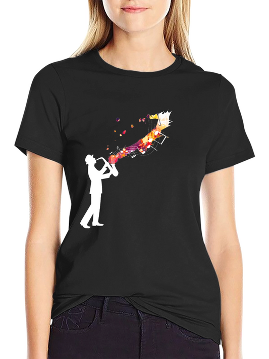 Jazz Musician Graphic Tee - Black