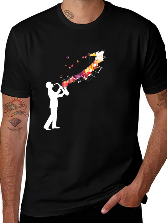 Jazz Musician Graphic Tee - Black