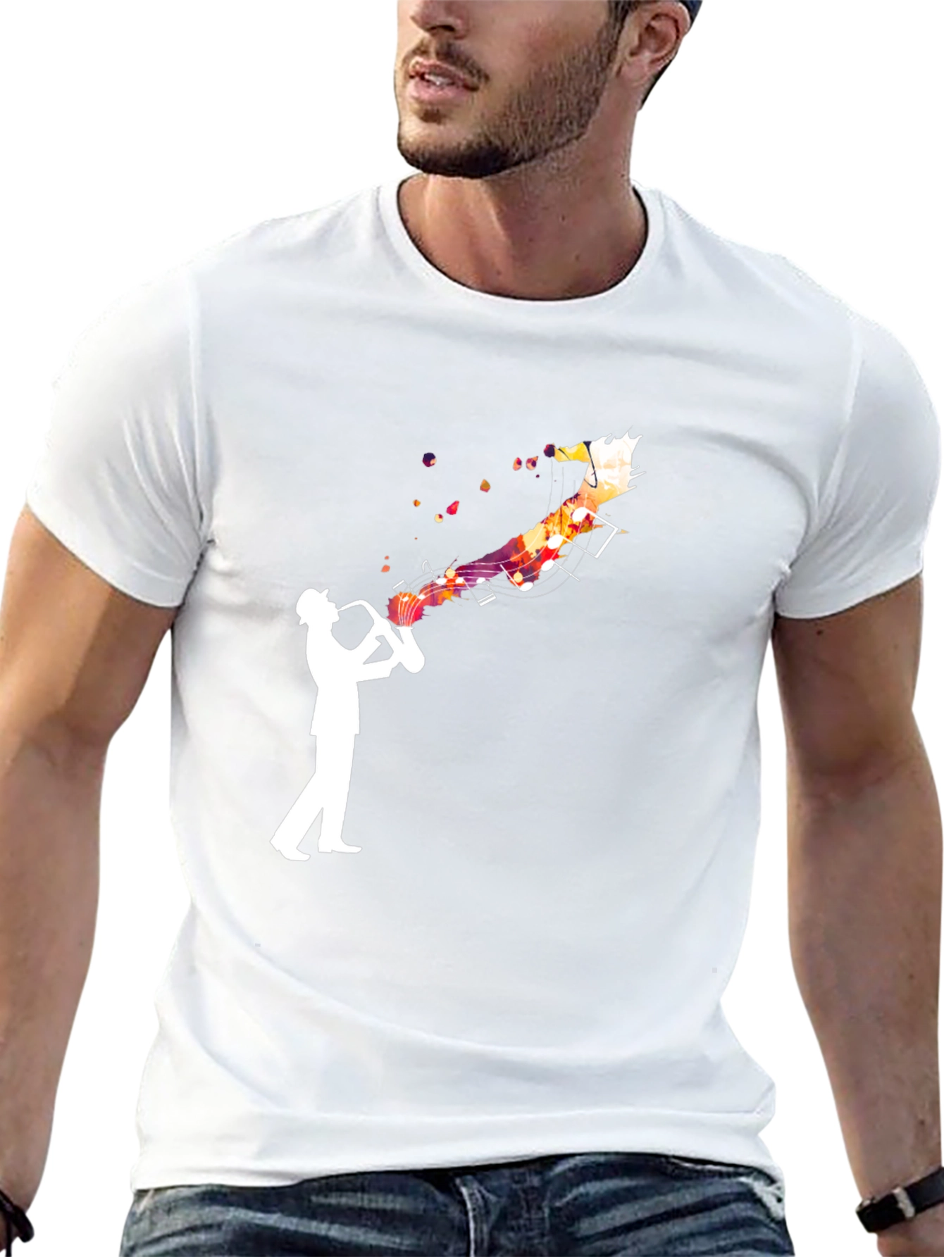 Jazz Musician Graphic Tee - Black