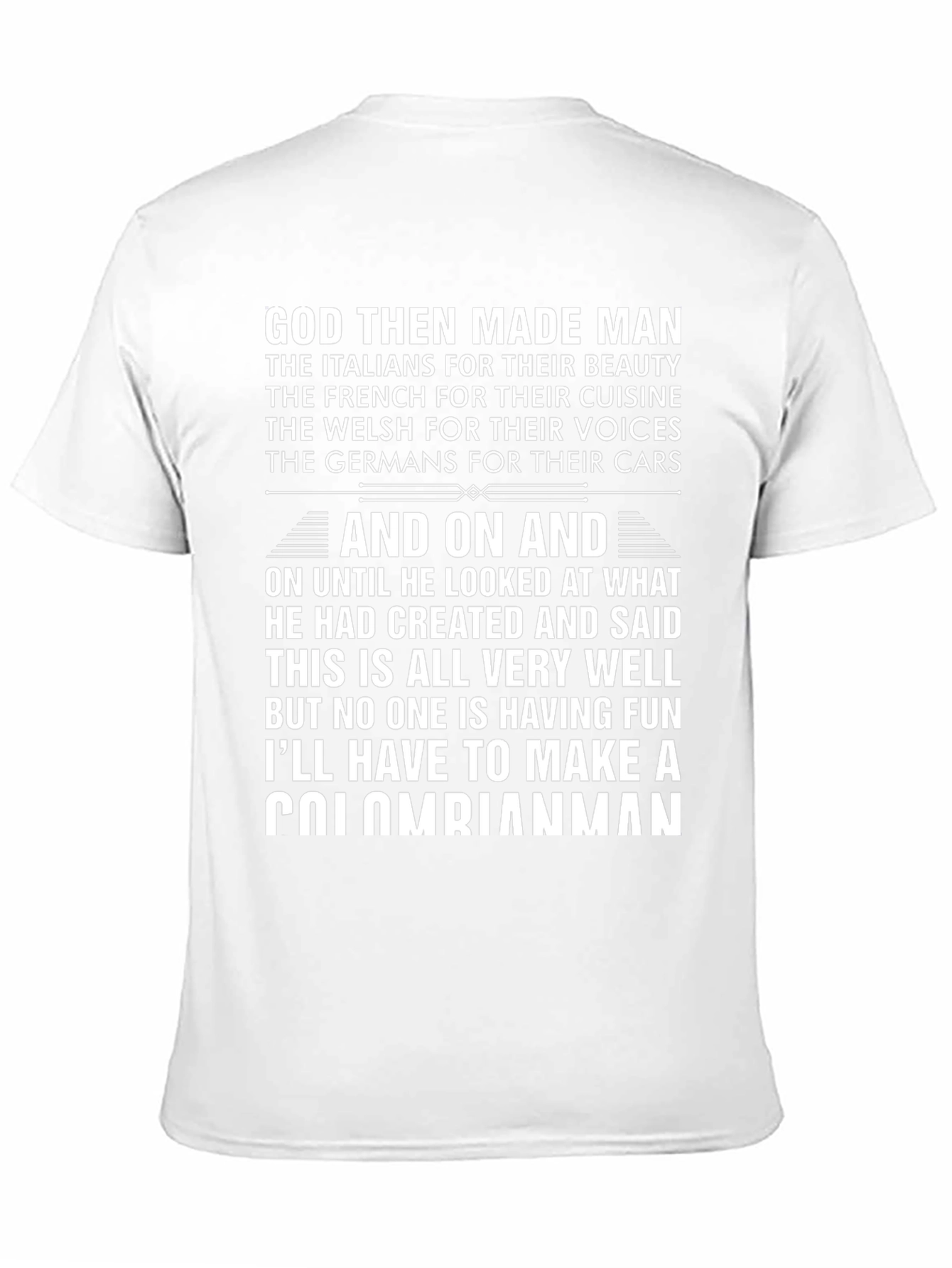 Funny Colombian Man T-Shirt Novelty