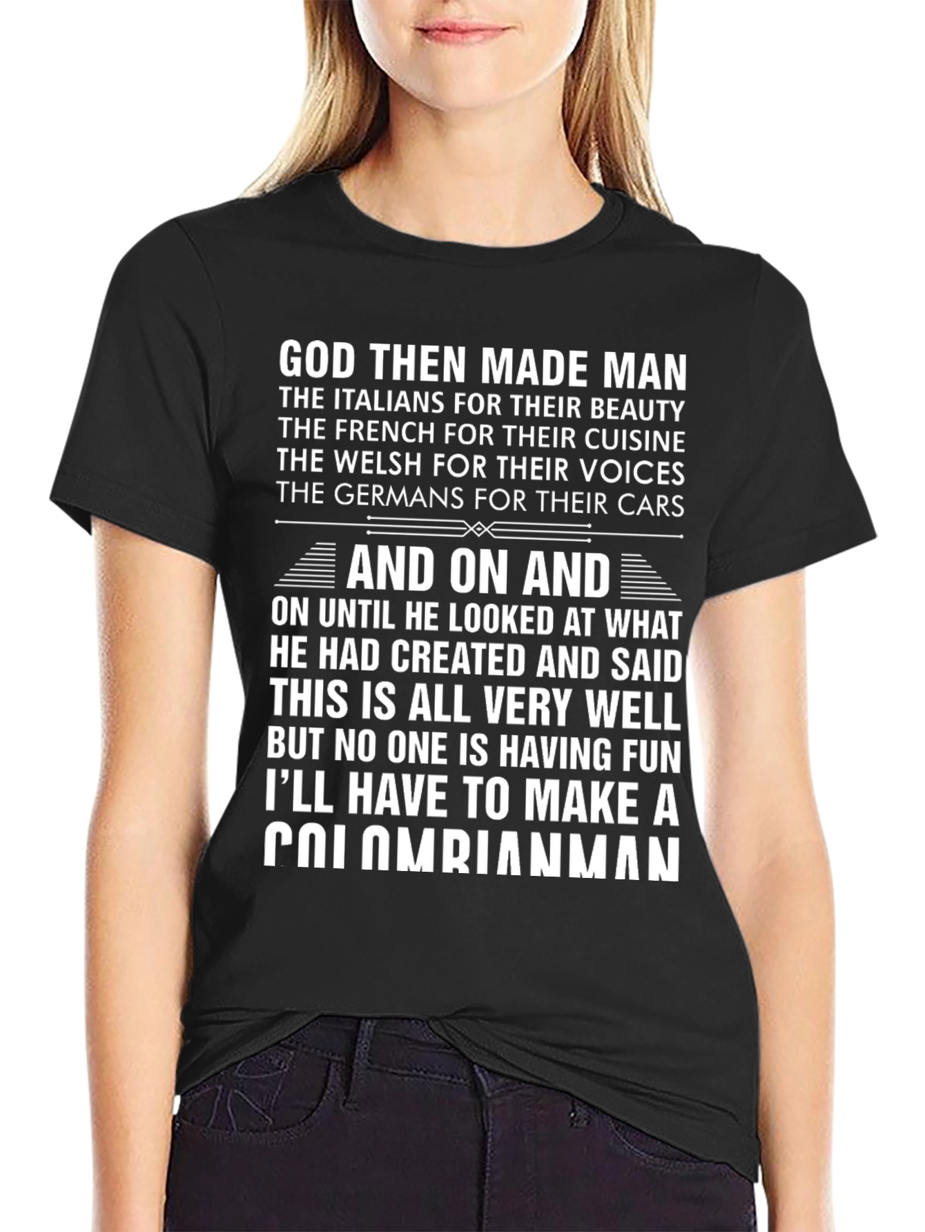 Funny Colombian Man T-Shirt Novelty