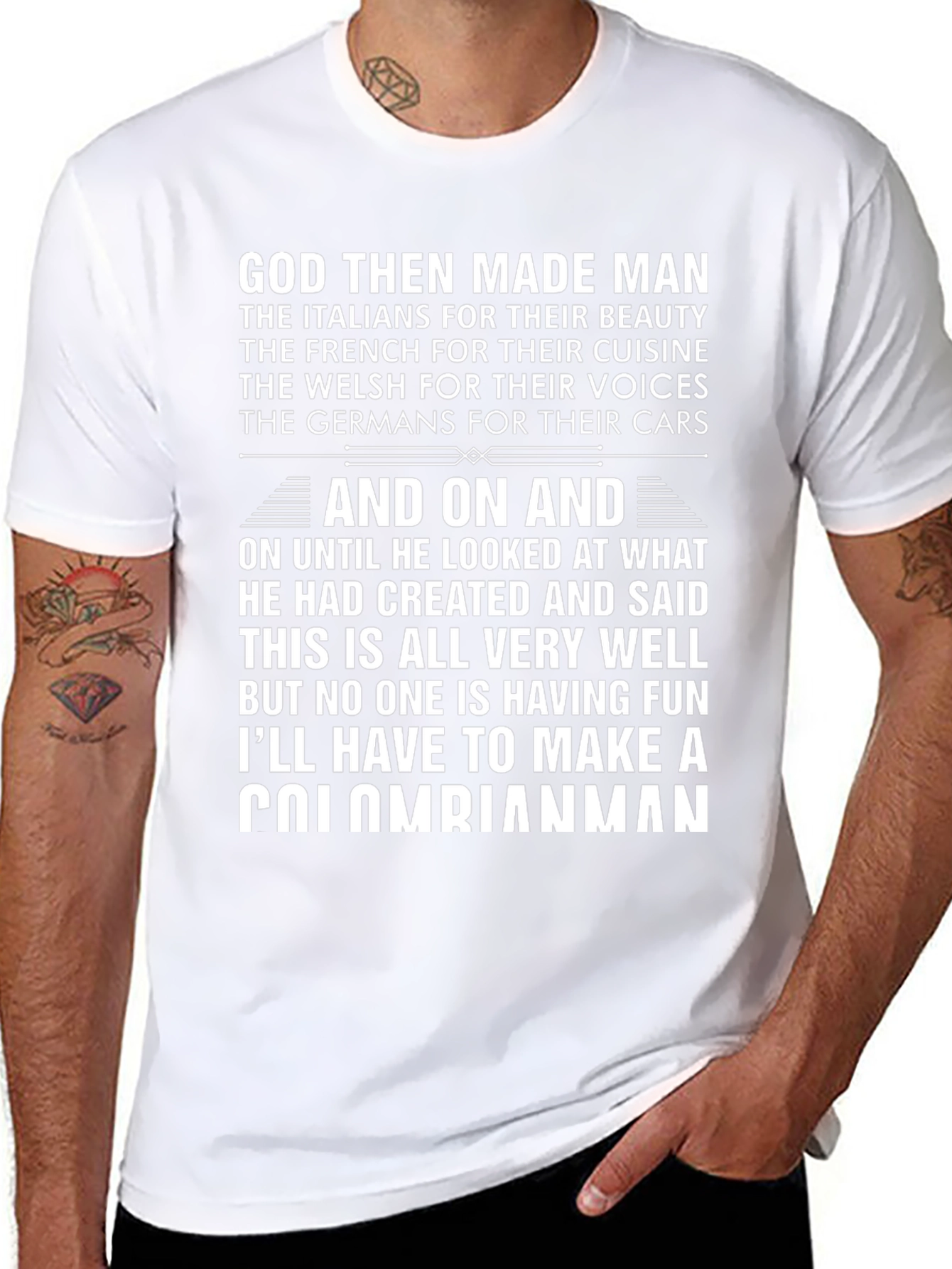 Funny Colombian Man T-Shirt Novelty